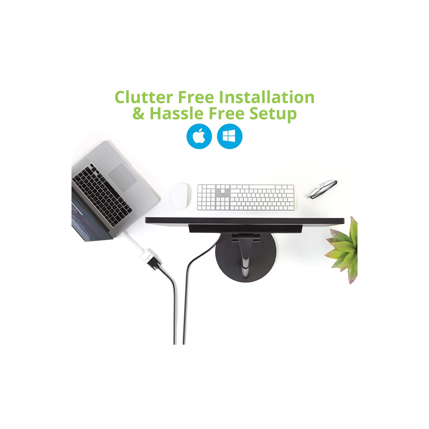 Techly – Mini DisplayPort 1,2 mâle vers DVI 24 + adaptateur 15&nbsp;cm femelle 1, blanc