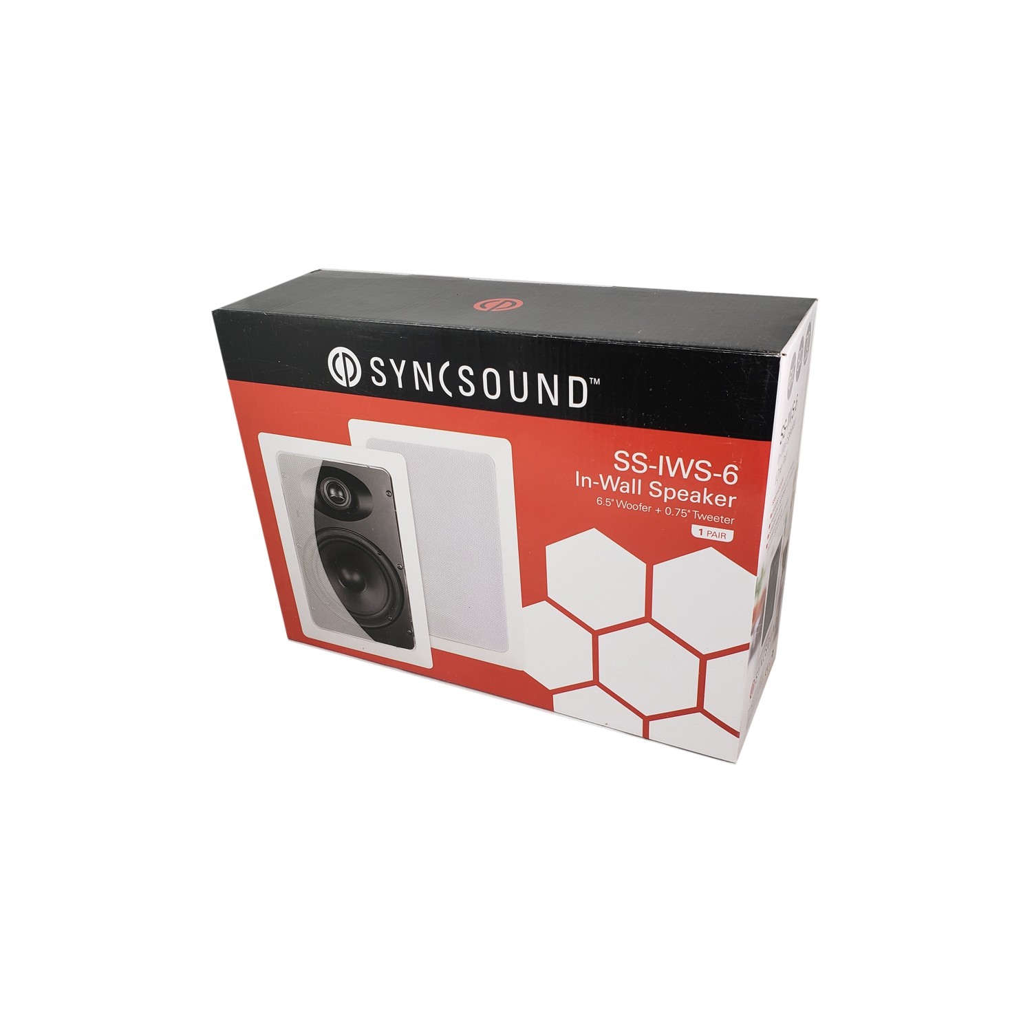 SyncSound SS-IWS-6 6.5" In-Wall 70 Watts 8 Ohms Speakers White 1 Pair