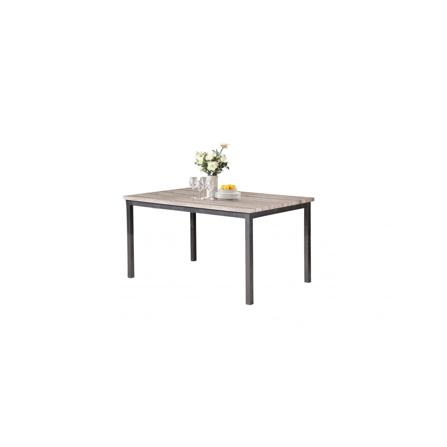 Two-Tone Wood Modern Casual Dining Table Seats 6