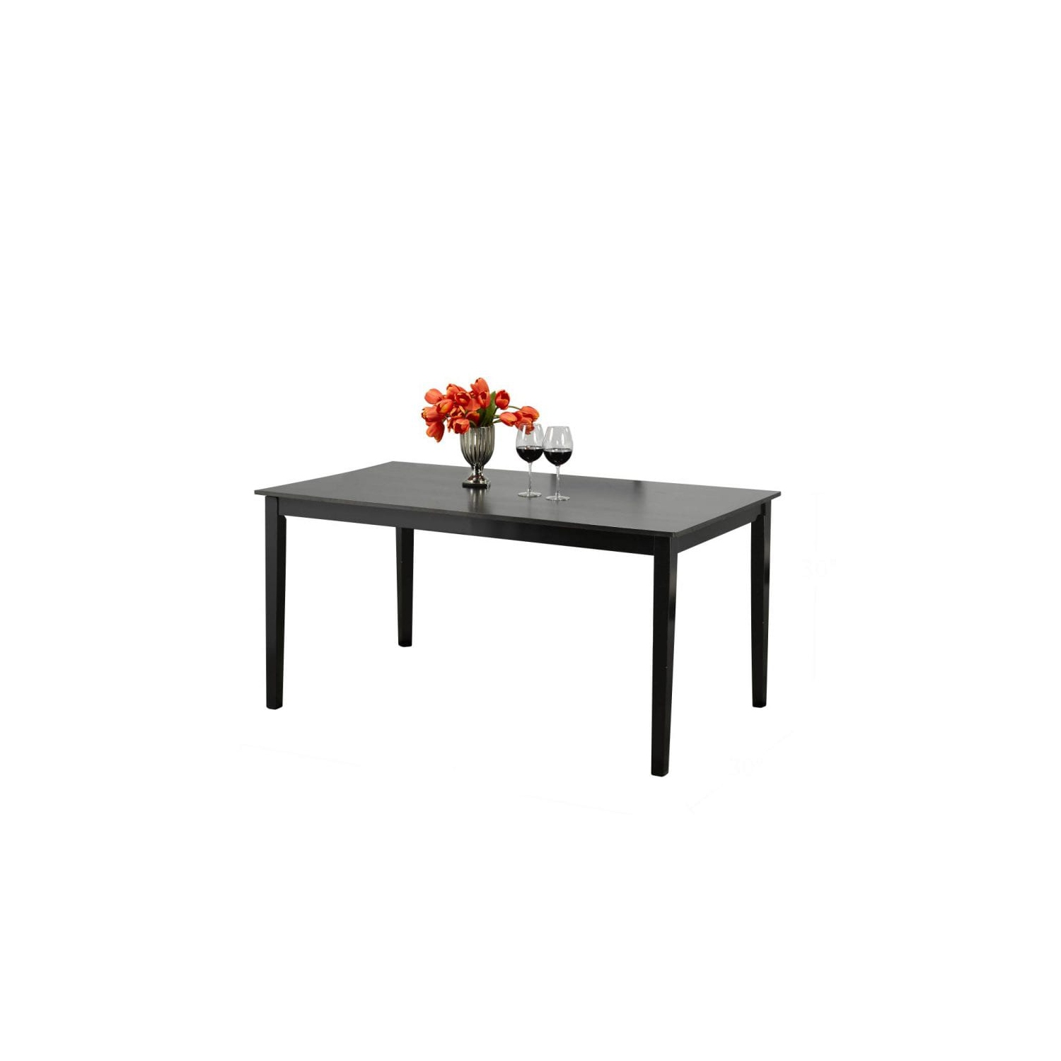 Espresso Finish Wood Classic Casual Dining Table Seats 6