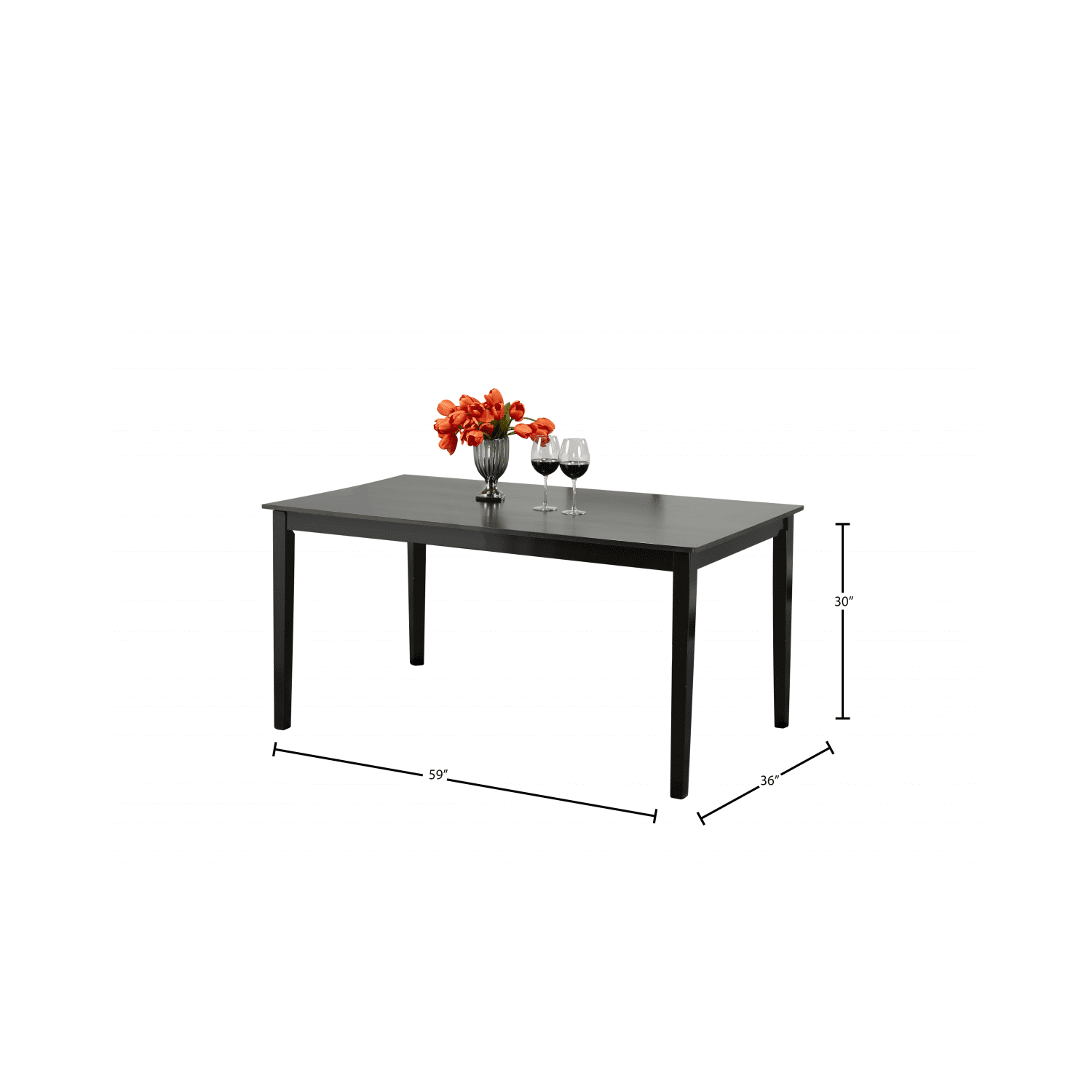 Espresso Finish Wood Classic Casual Dining Table Seats 6