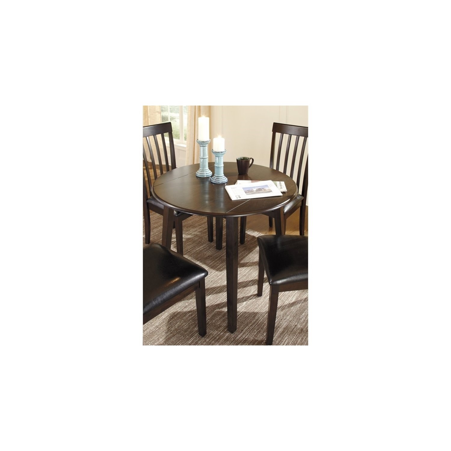 Coaster Hyde Rectangular Leg Dining Table in Warm Medium Walnut
