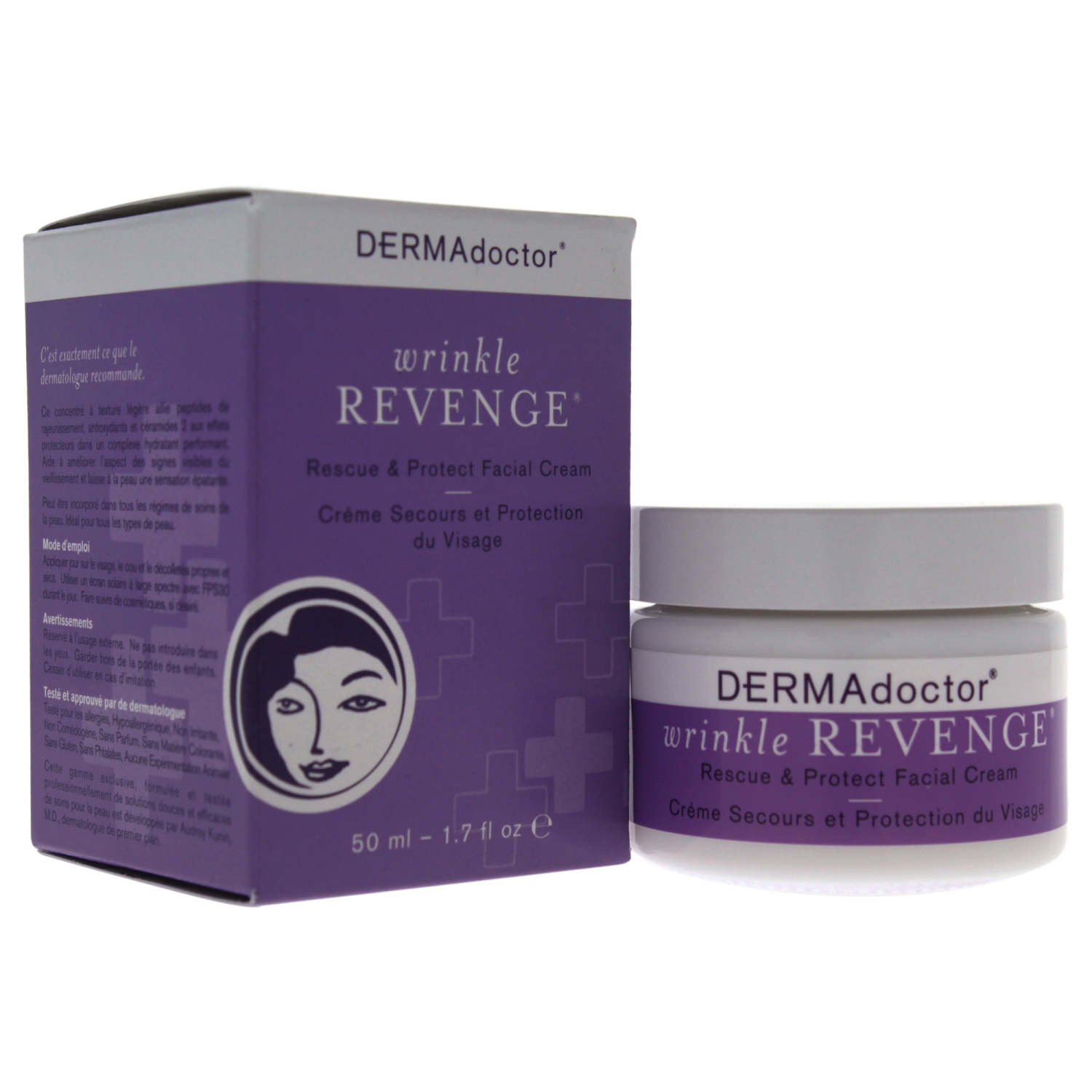Wrinkle Revenge Rescue Protect Facial Cream by DERMAdoctor for Women - 1.7 oz Cream