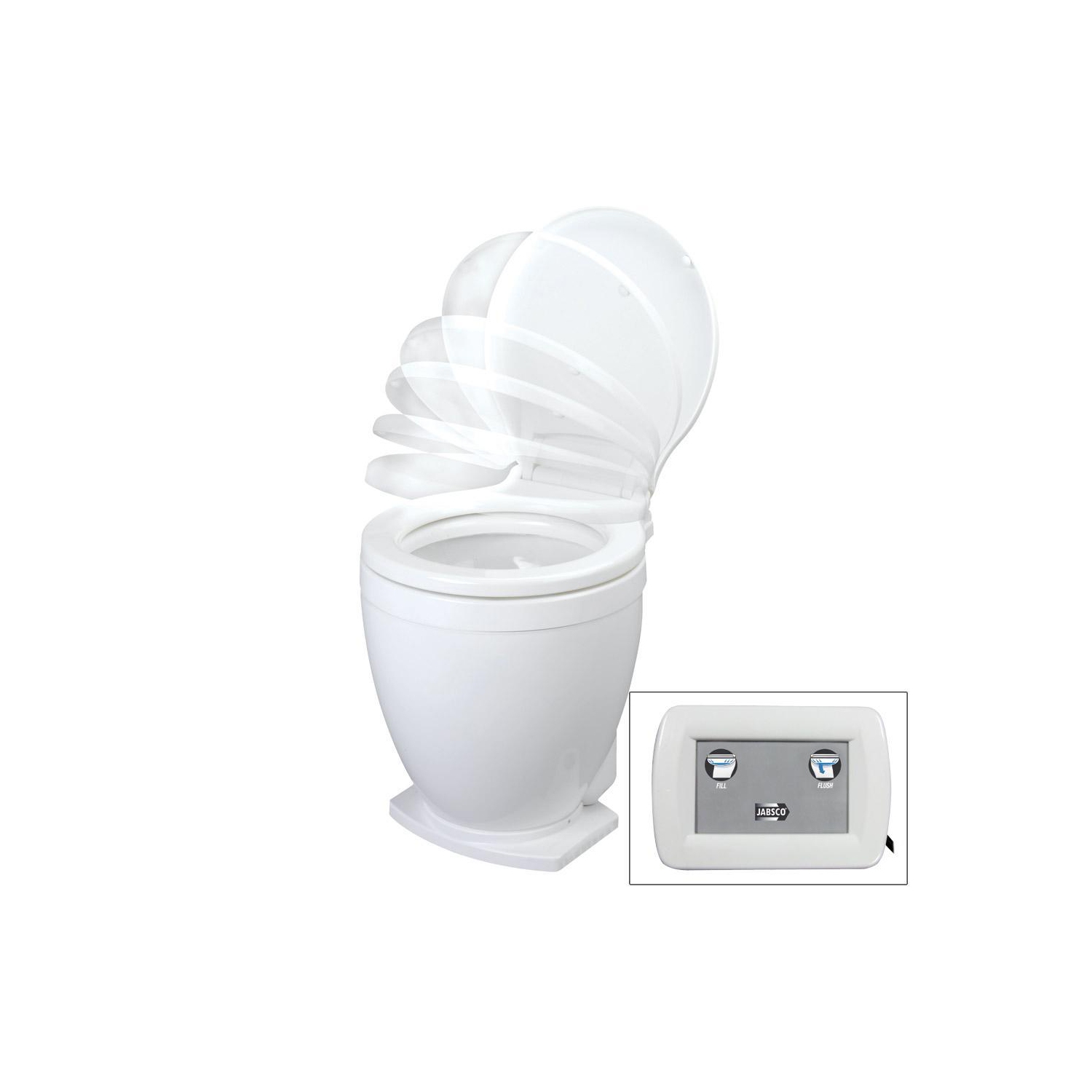 Jabsco Lite Flush Electric 12V Toilet w-Control Panel
