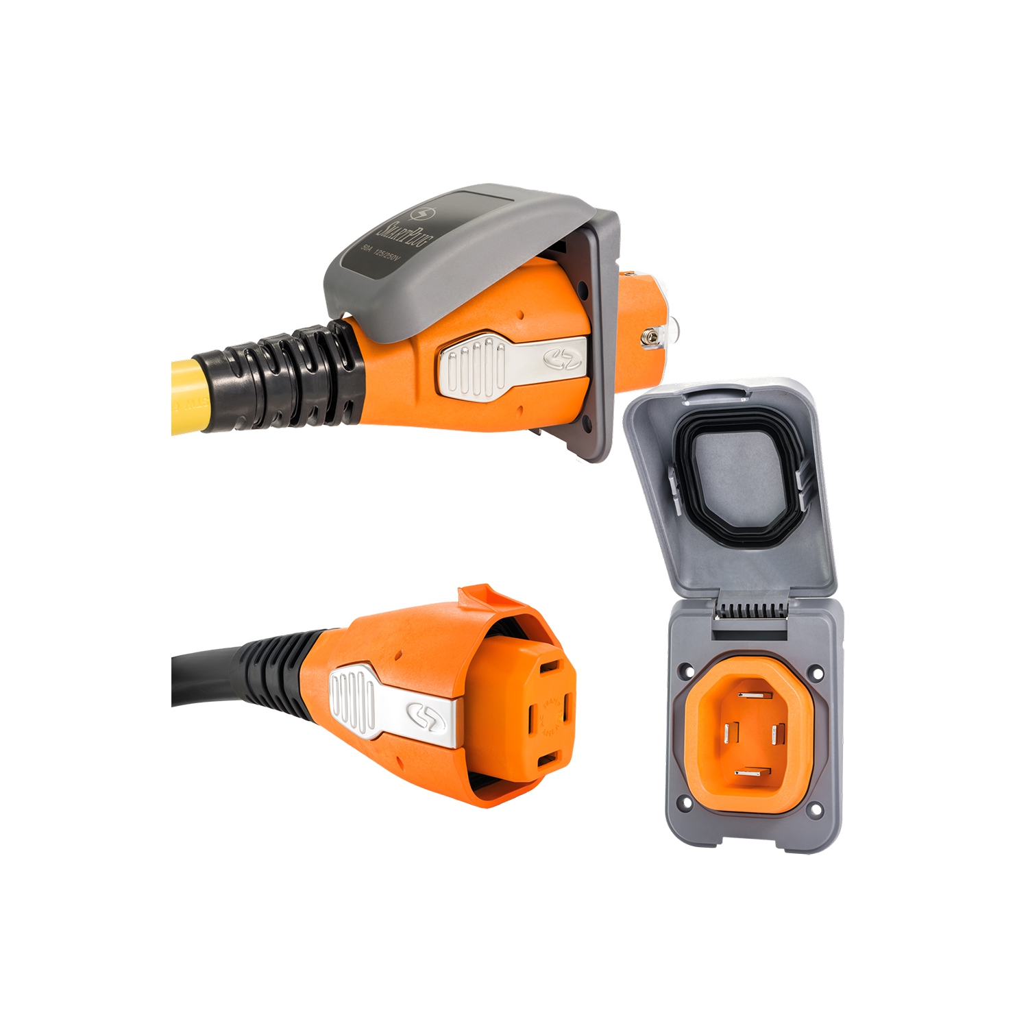 SmartPlug 50 Amp Connector & Non Metallic Inlet - Gray