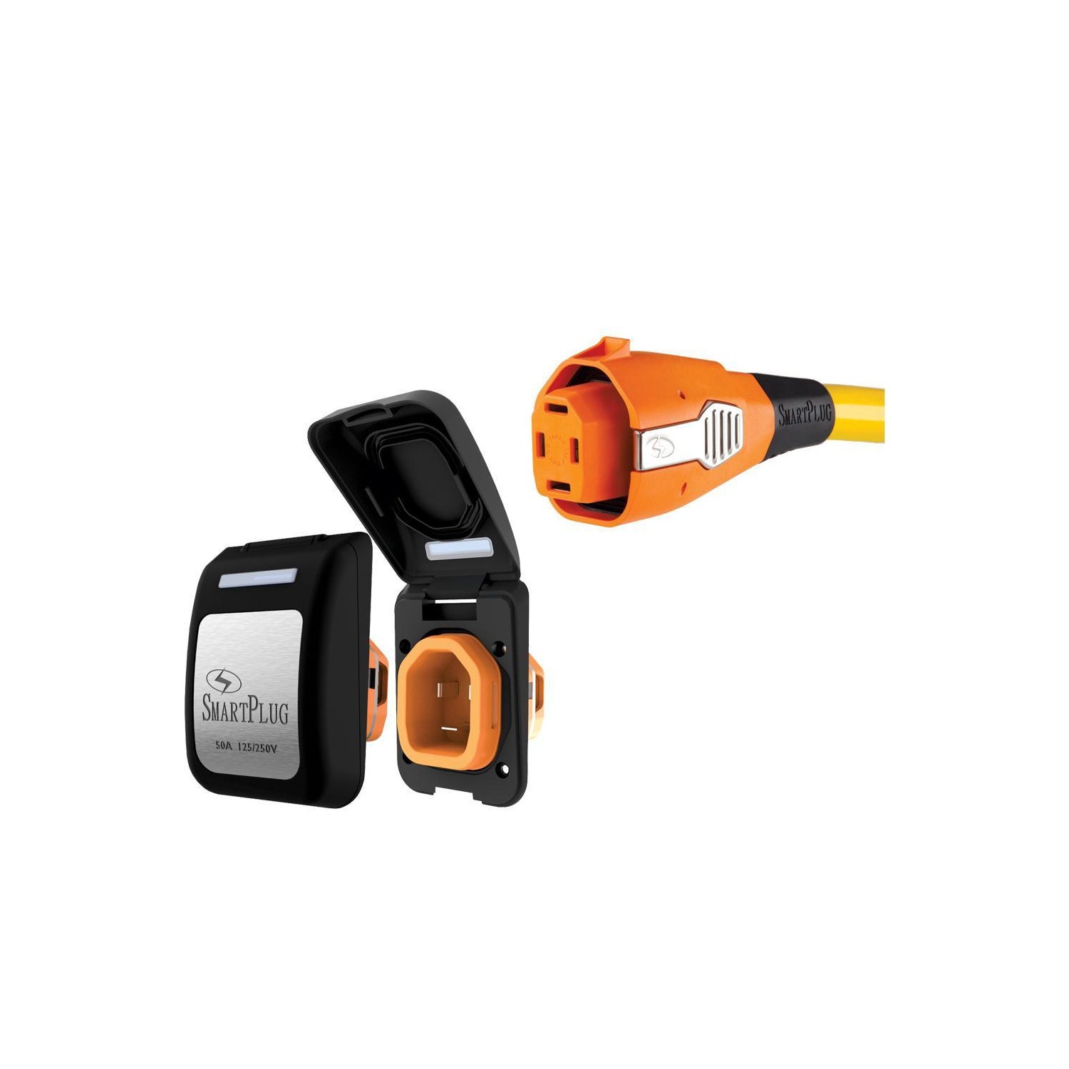 SmartPlug 50 Amp Connector & Non Metallic Inlet - Black