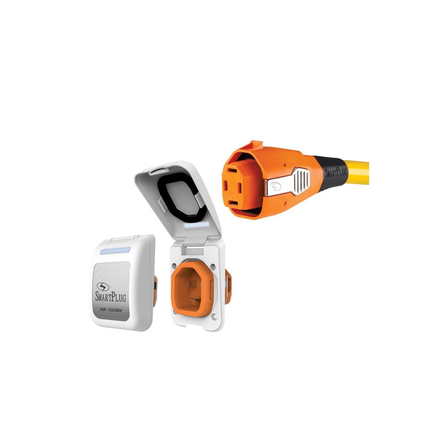 SmartPlug 50 Amp Connector & Non Metallic Inlet - White