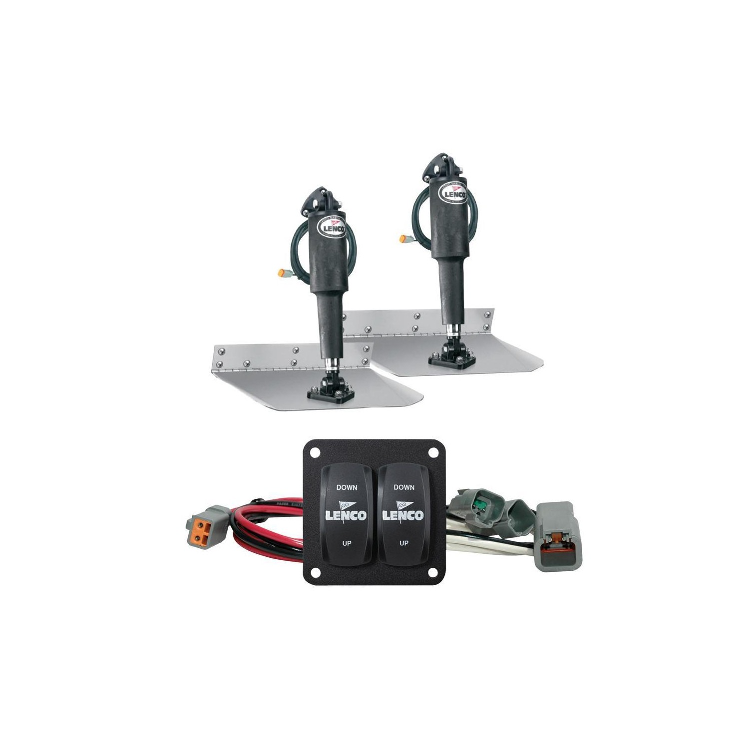 Lenco 12" x 12" Standard Trim Tab Kit w-Double Rocker Switch Kit