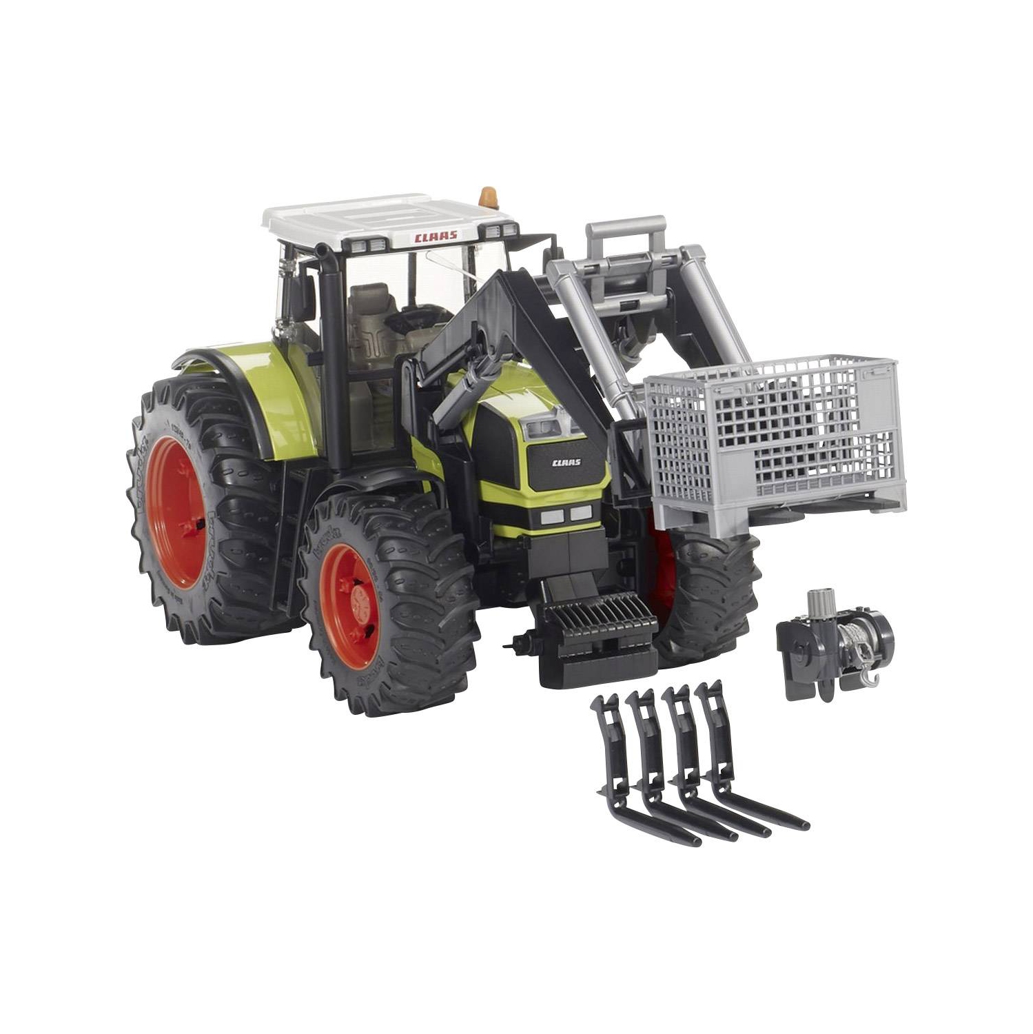 Bruder | construction : Palette de type boîte, treuil et fourches pour chargeur frontal