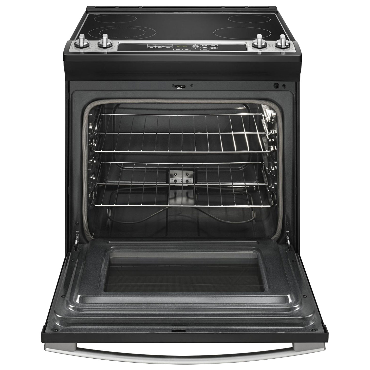 Amana 30" 4.8 Cu. Ft. Self-Clean Slide-In Electric Range - Black/Stainless