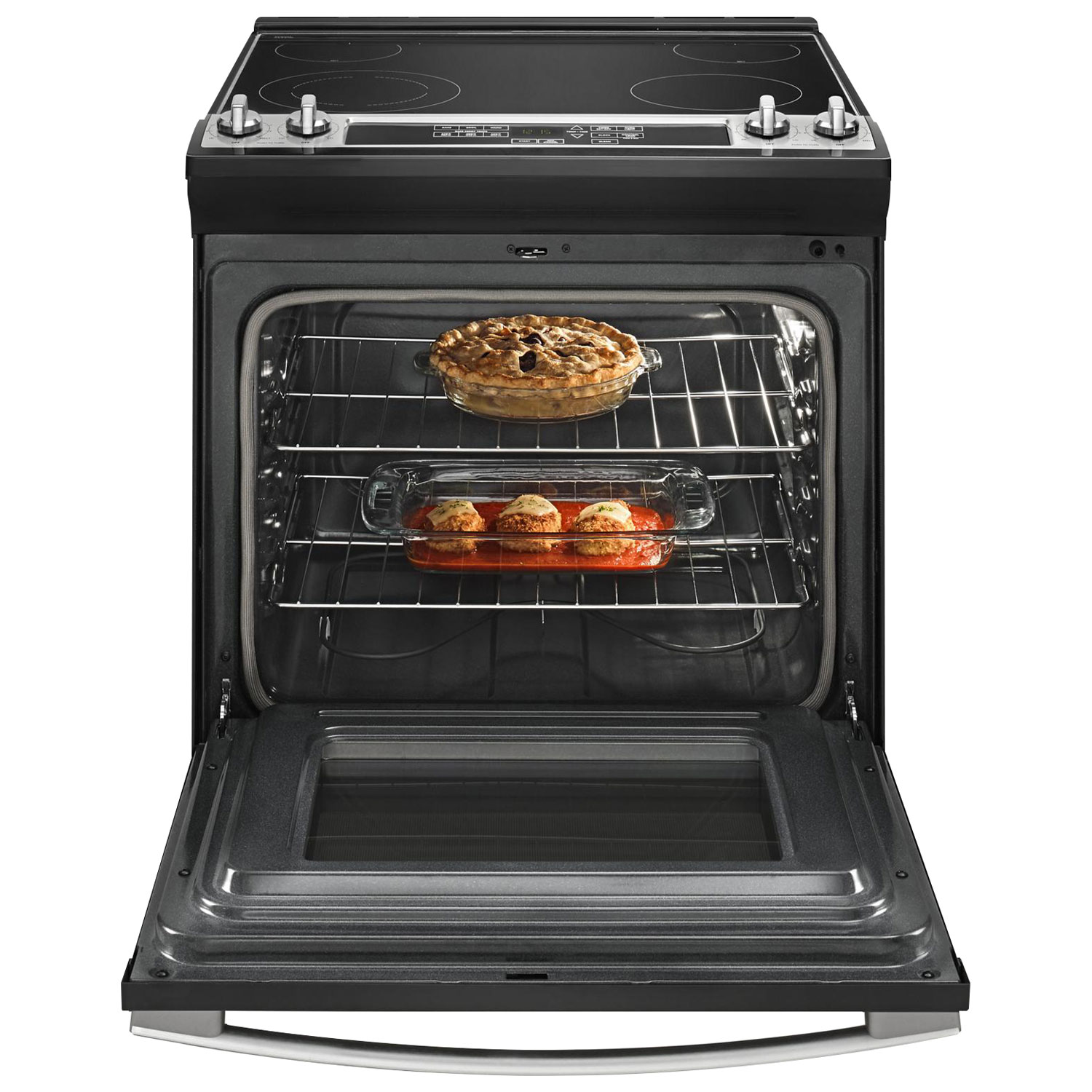 Amana 30" 4.8 Cu. Ft. Self-Clean Slide-In Electric Range - Black/Stainless