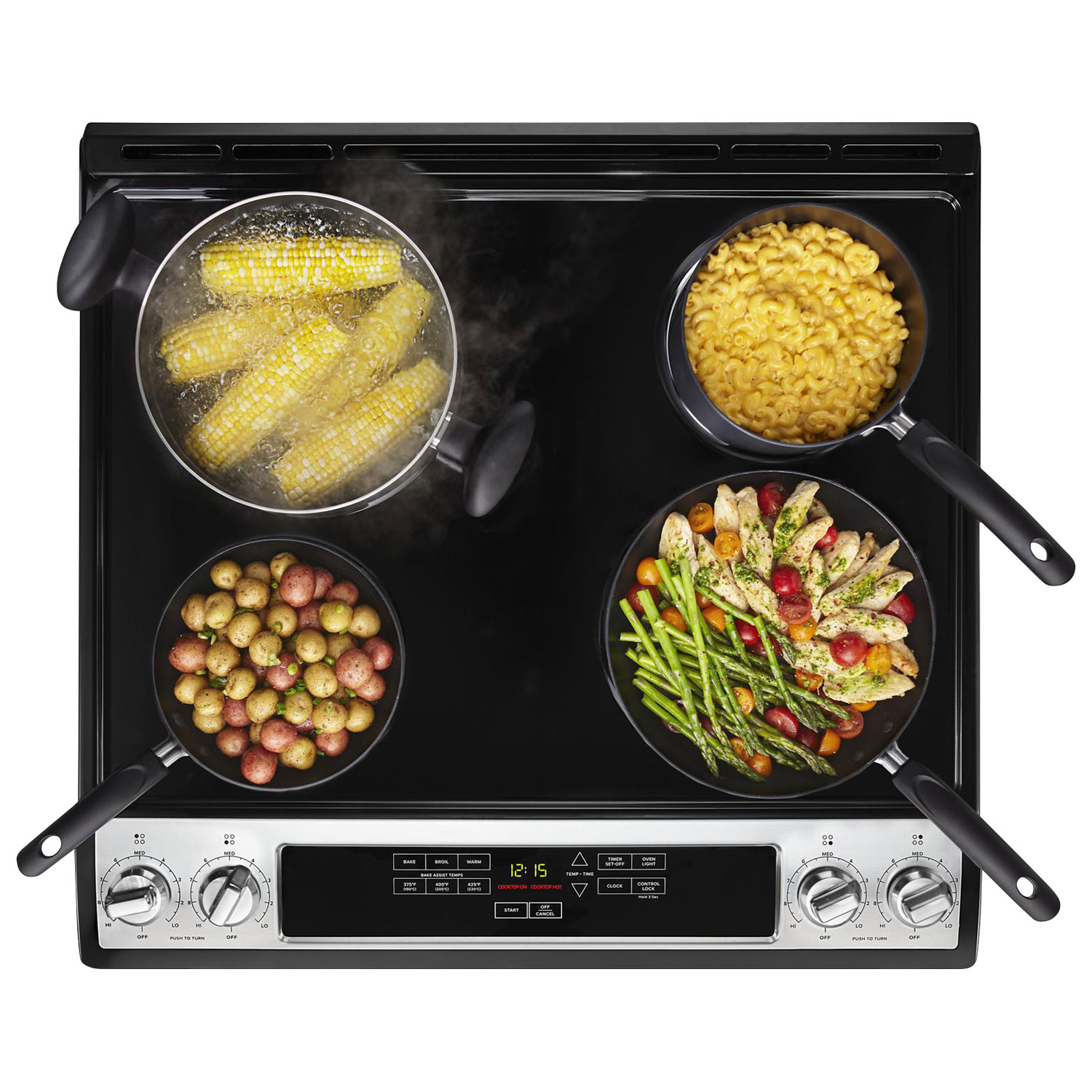 Amana 30" 4.8 Cu. Ft. Self-Clean Slide-In Electric Range - Black/Stainless