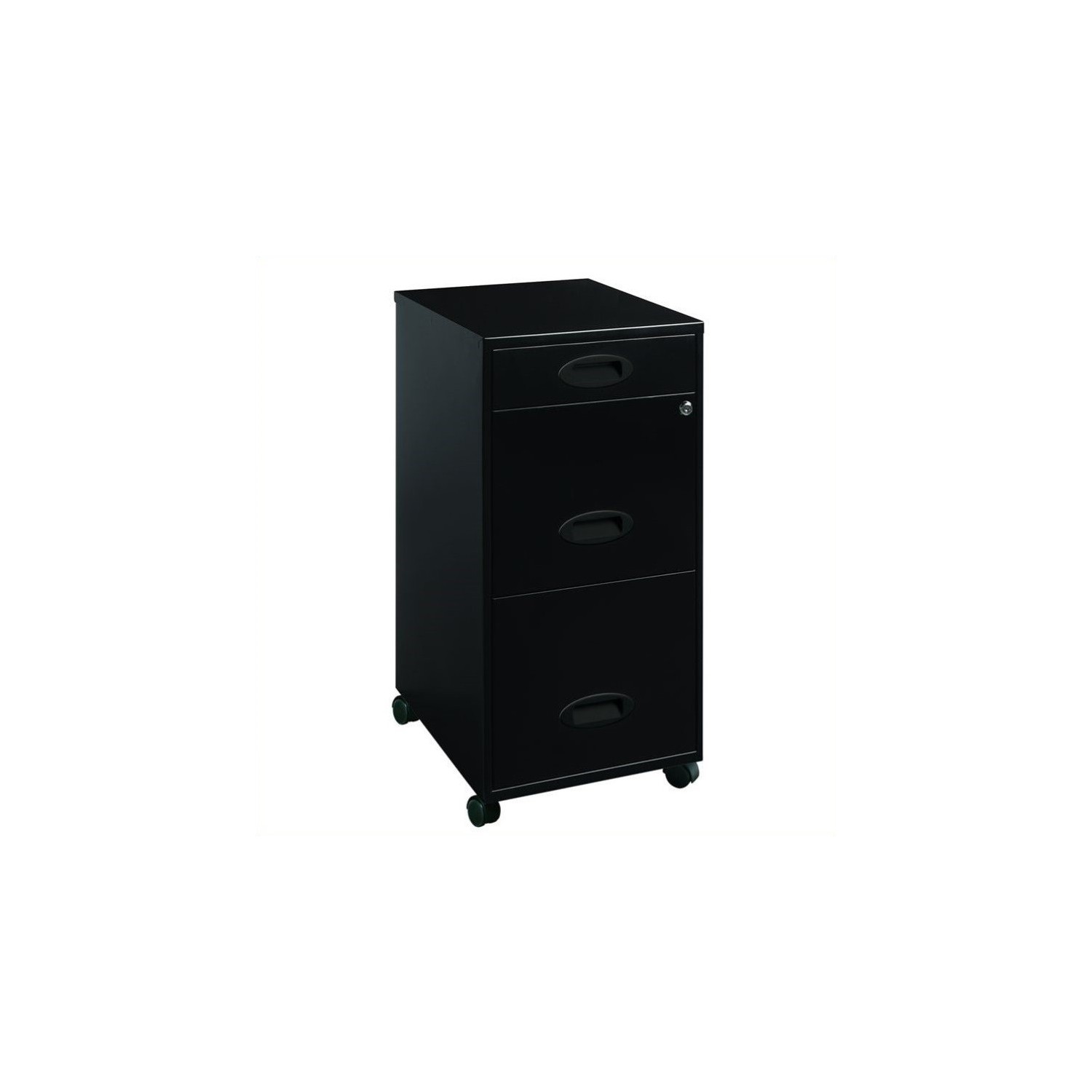 Hirsh Industries SOHO Mobile 3 Drawer File Cabinet in Black