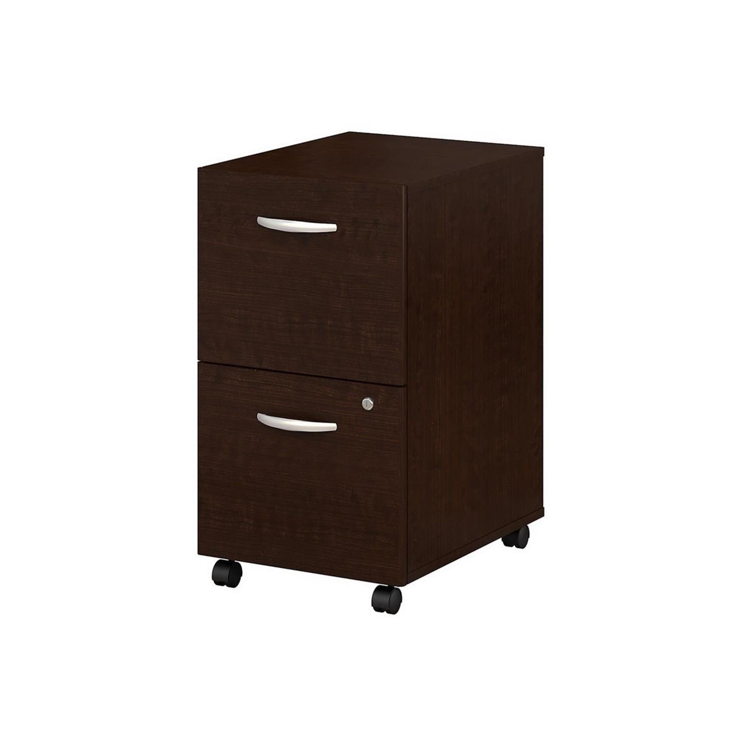 Classeur mobile à 2 tiroirs de la série C au fini cerisier moka - bois d’ingénierie