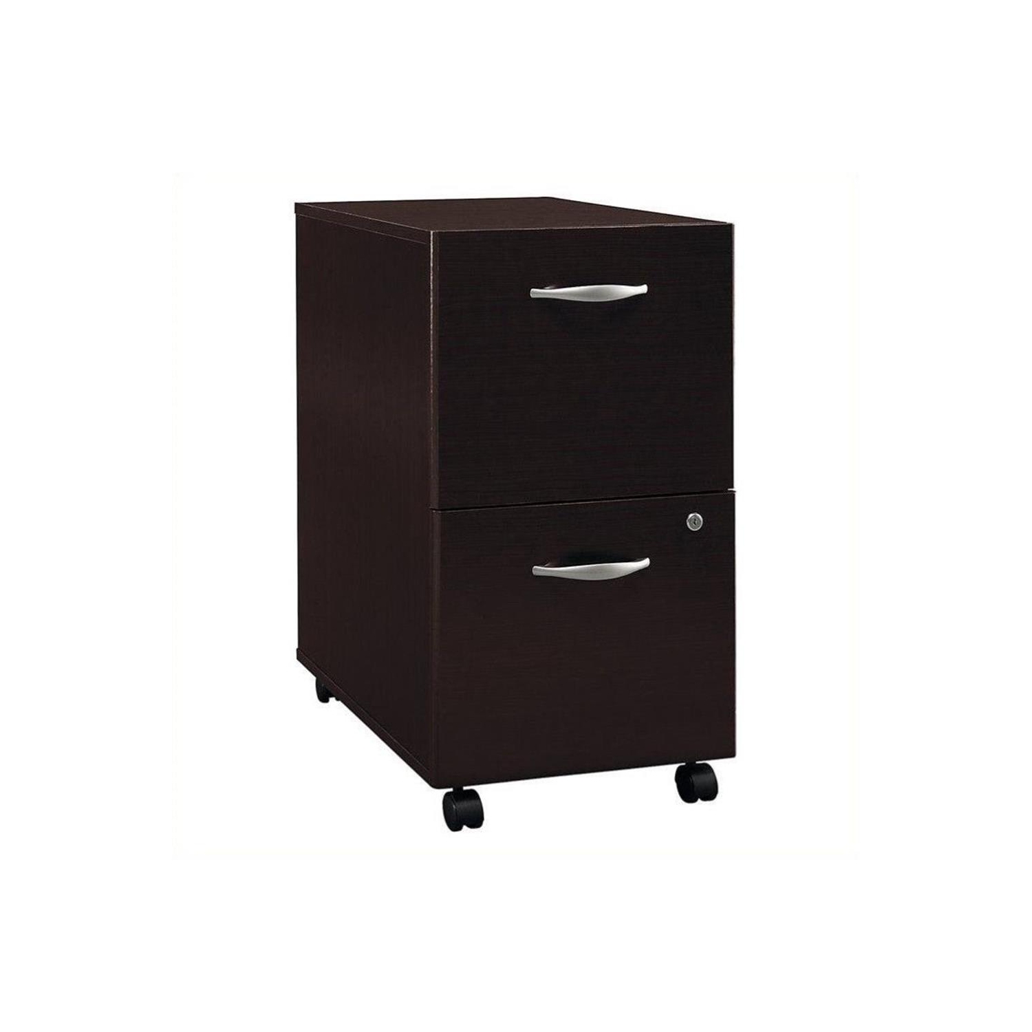 Series C 2 Drawer Mobile File Cabinet in Mocha Cherry - Engineered Wood