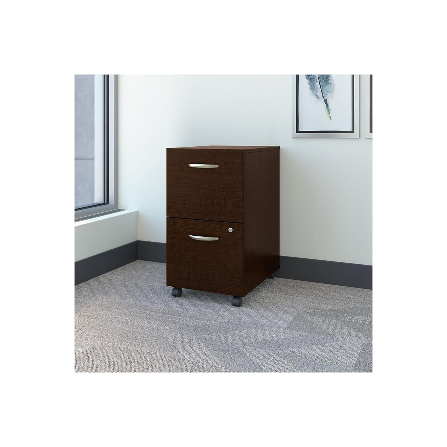 Series C 2 Drawer Mobile File Cabinet in Mocha Cherry - Engineered Wood
