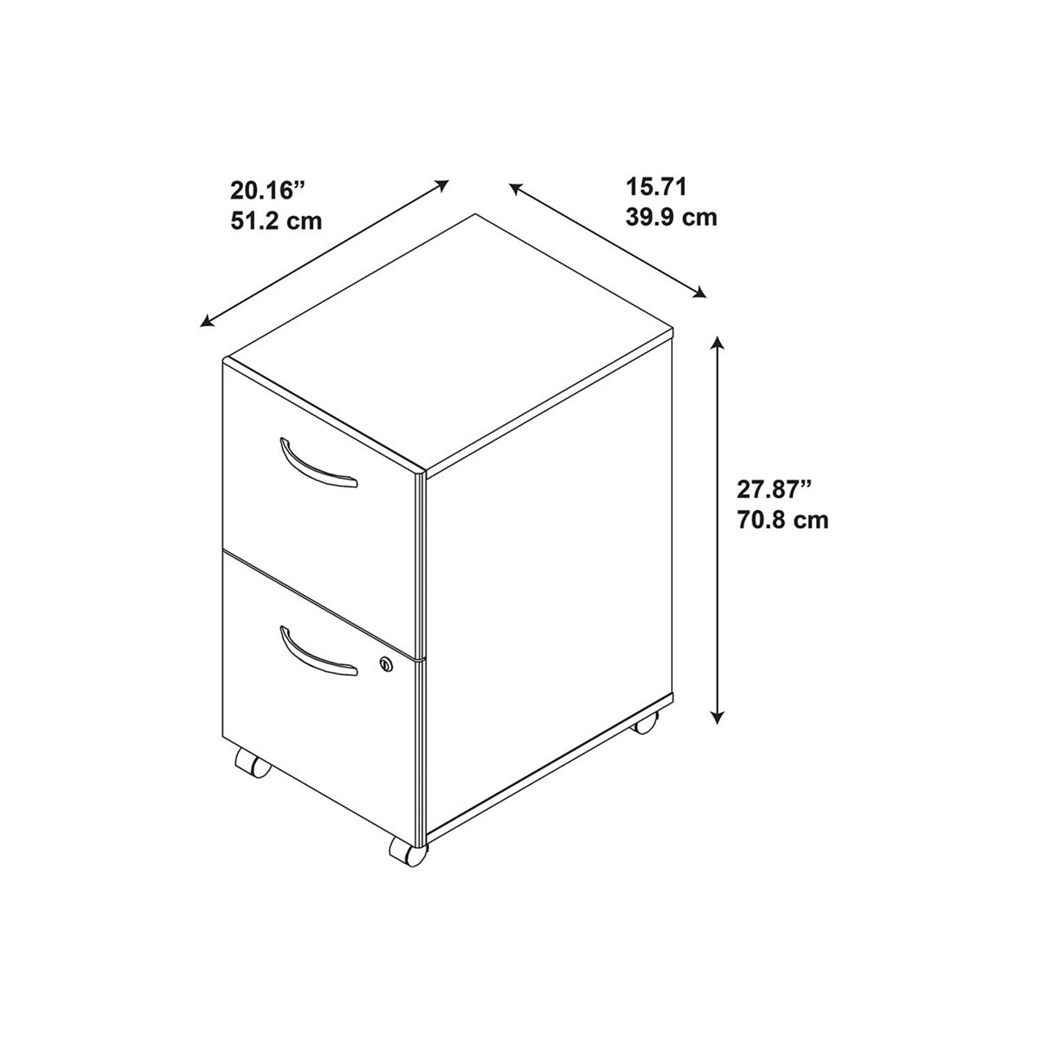 Series C 2 Drawer Mobile File Cabinet in Mocha Cherry - Engineered Wood