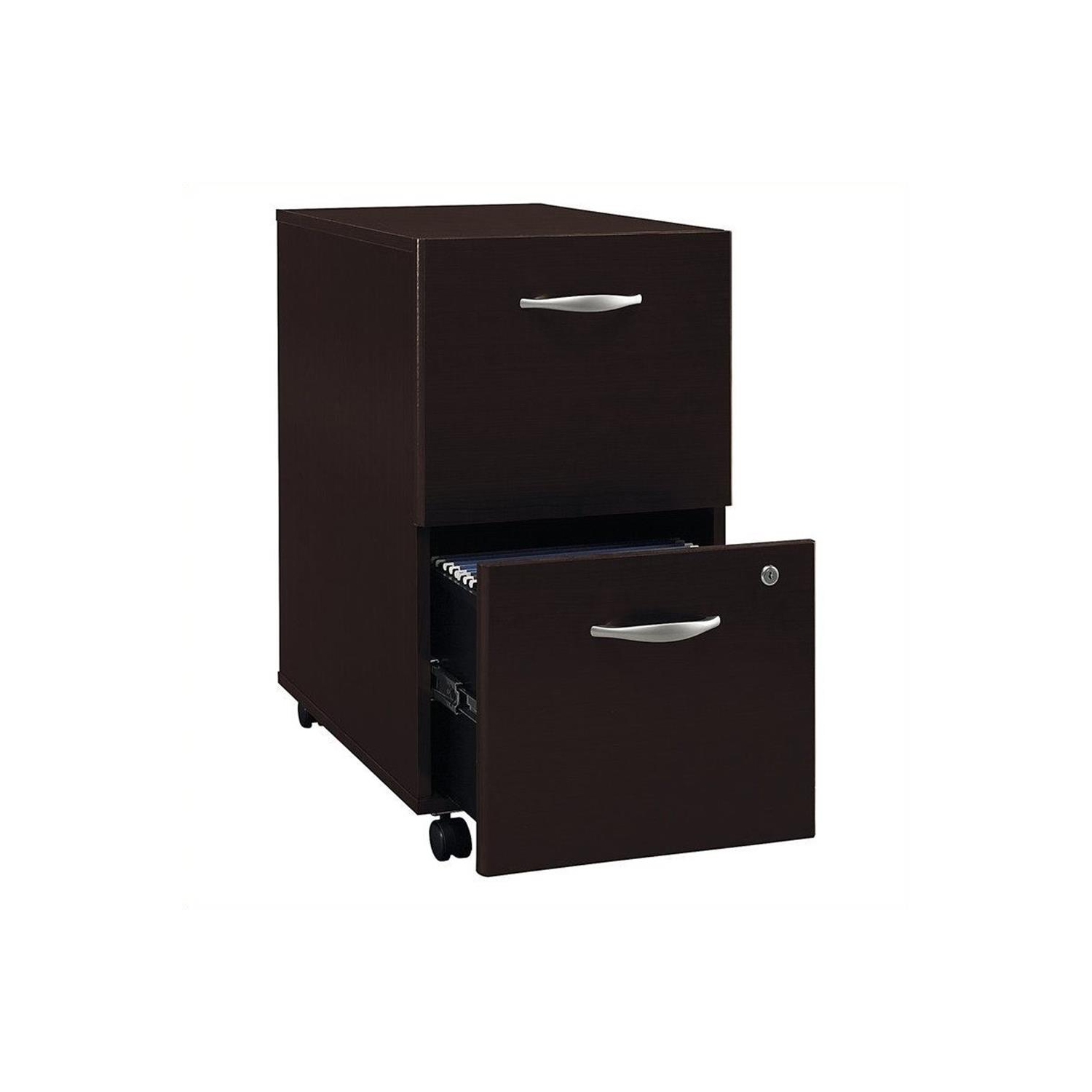Series C 2 Drawer Mobile File Cabinet in Mocha Cherry - Engineered Wood