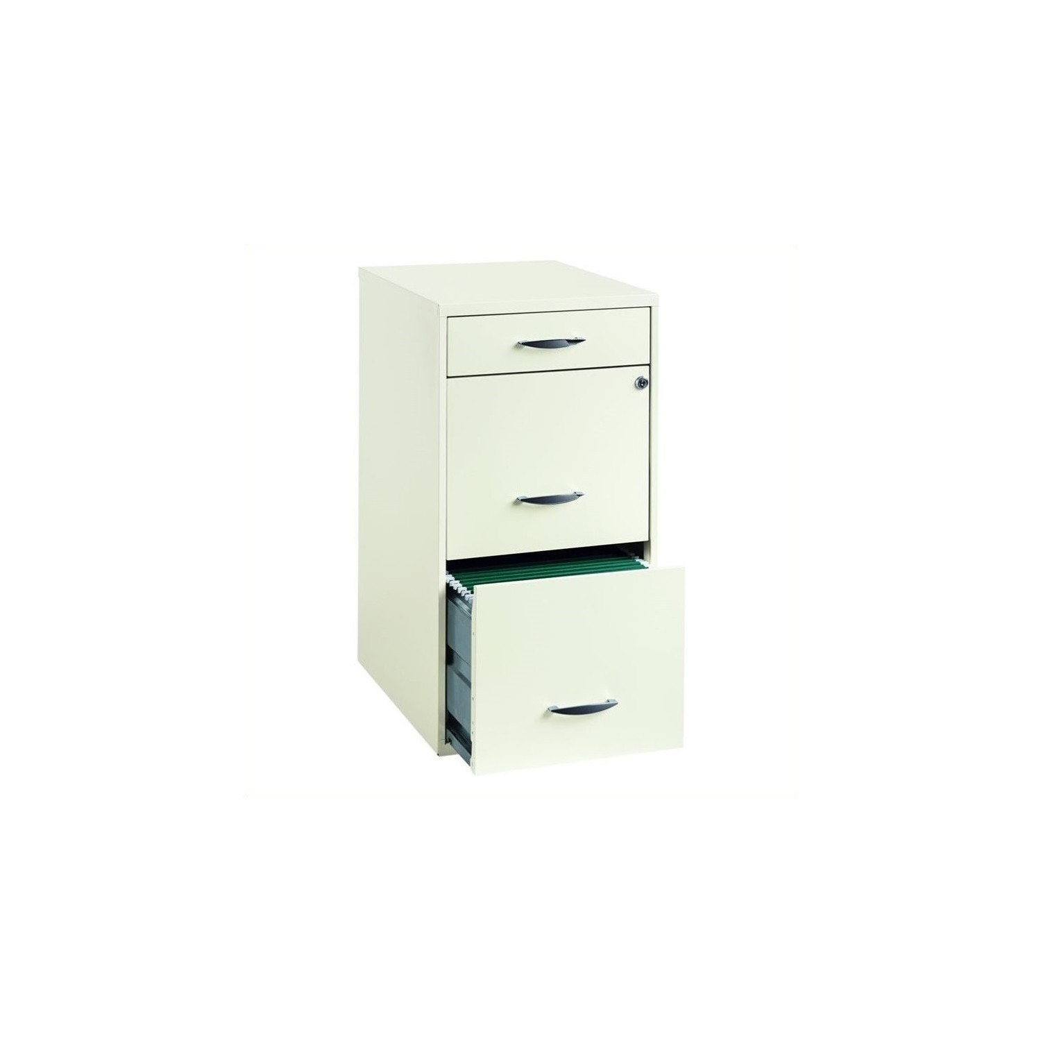 Pemberly Row 3 Drawer Steel File Cabinet in White