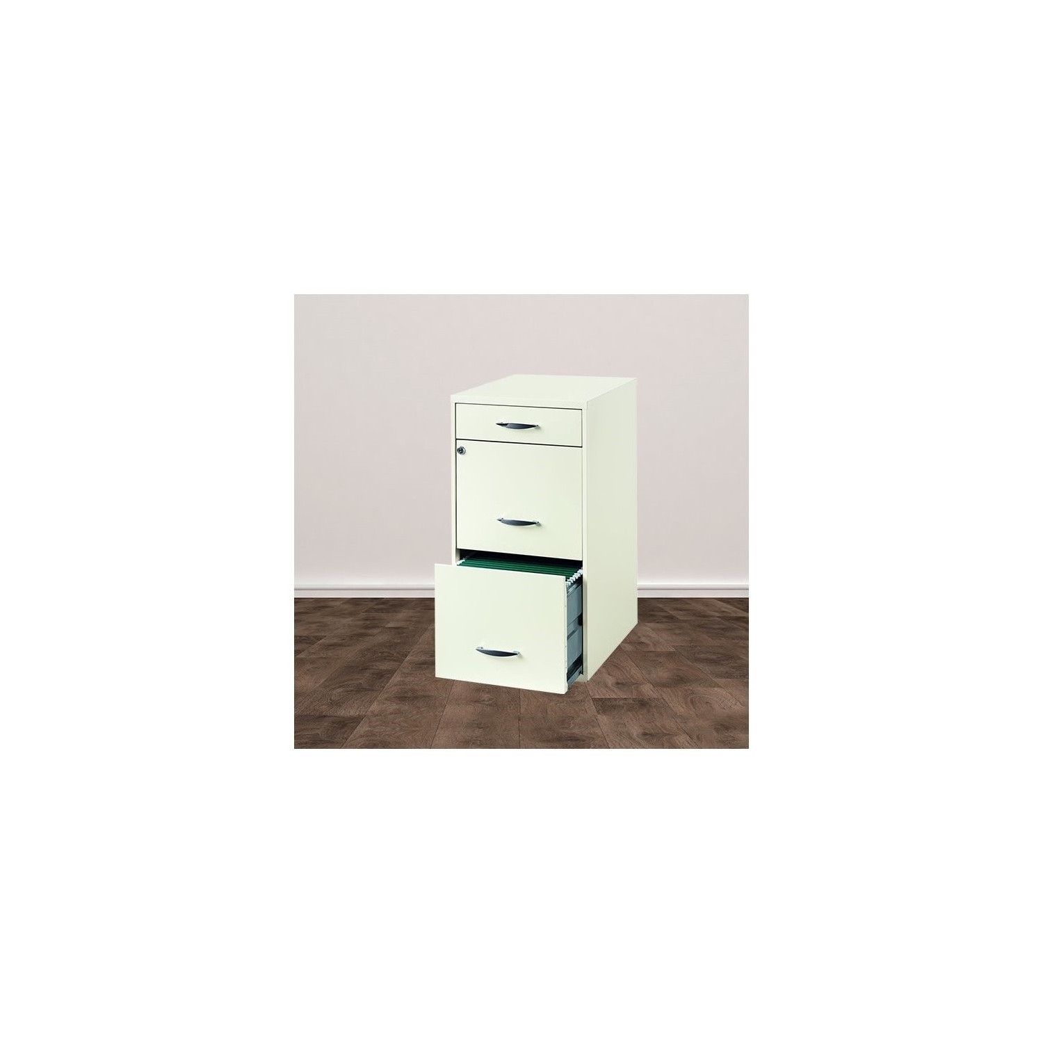 Trent Home Lineal 3 Drawer Steel File Cabinet in White