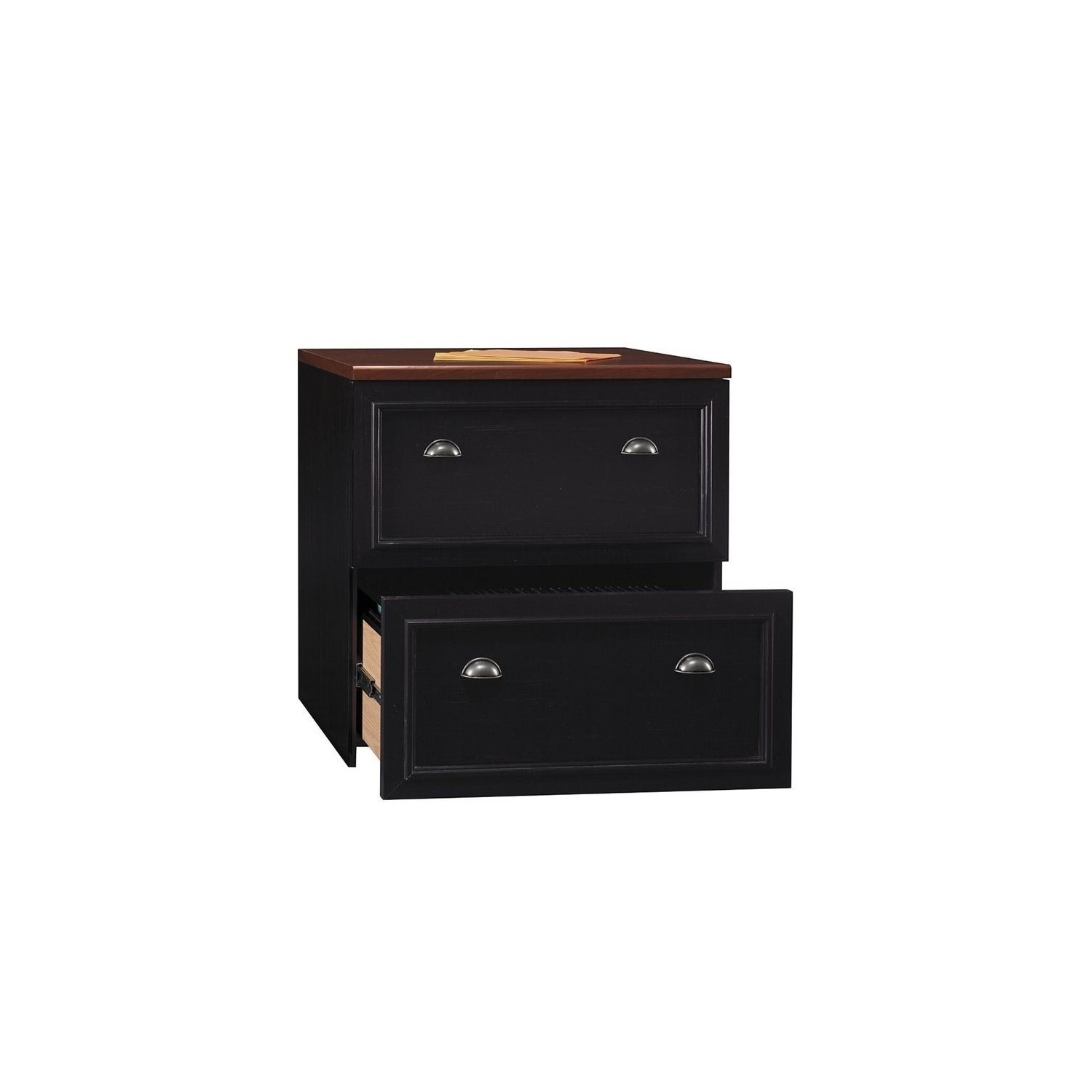 Pemberly Row 2 Drawer Lateral File Cabinet in Black and Cherry