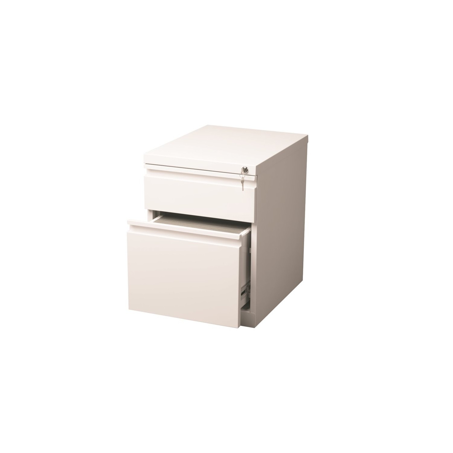 Hirsh Industries 2 Drawer Mobile File Cabinet in White