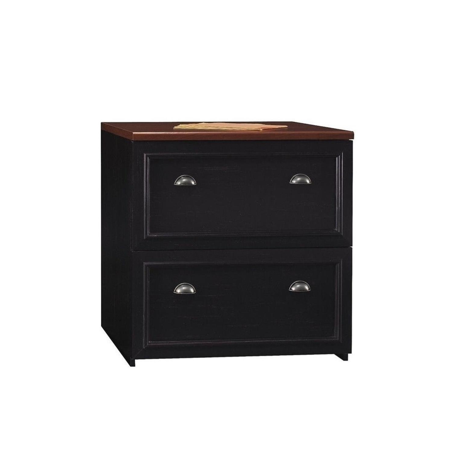 Fairview Lateral File Cabinet in Antique Black - Engineered Wood