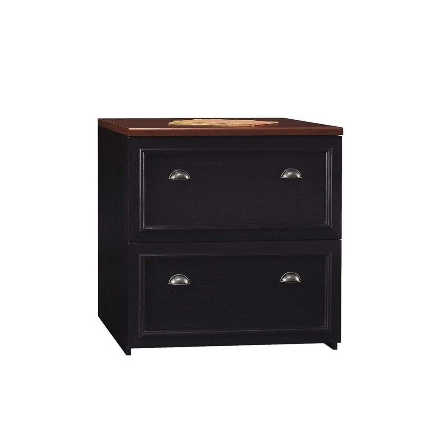 Fairview Lateral File Cabinet in Antique Black - Engineered Wood