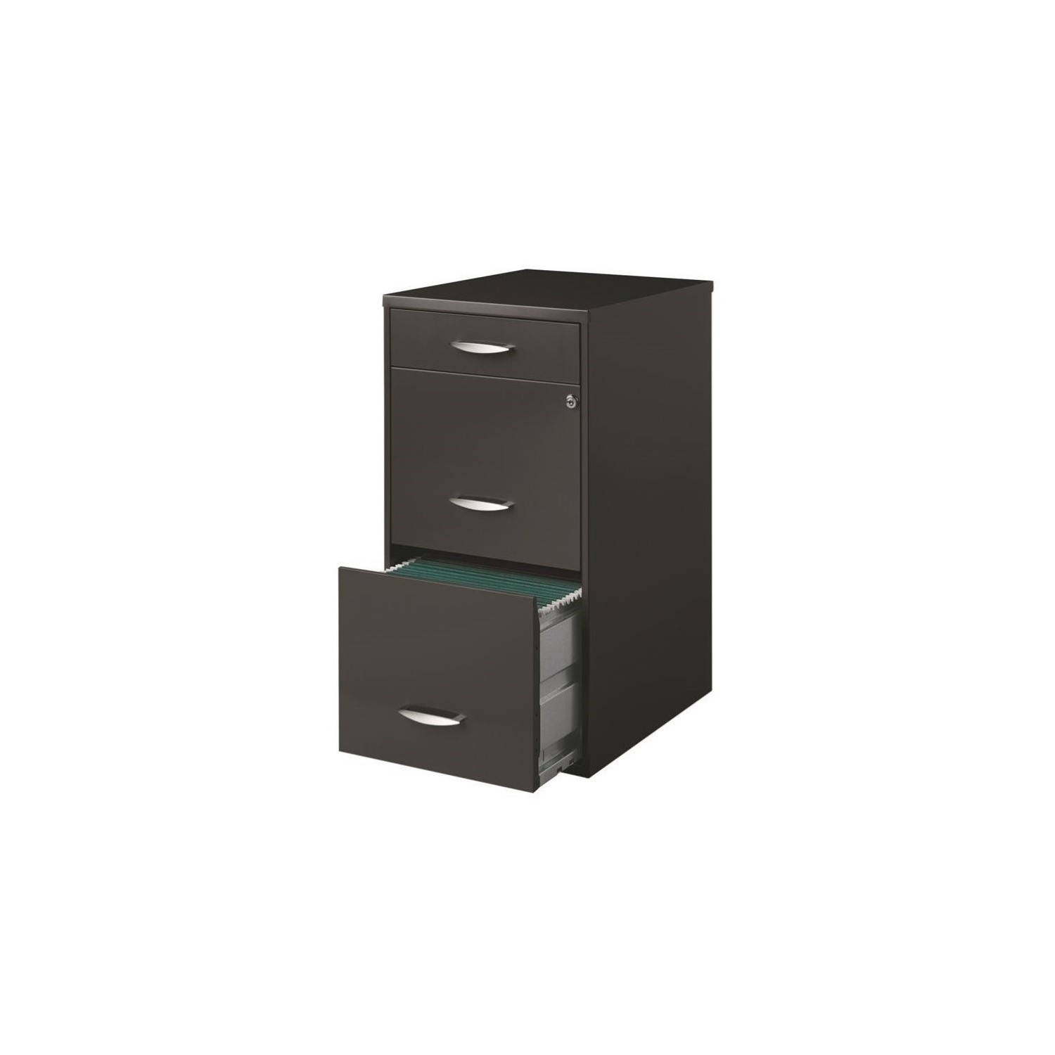 Hirsh SOHO 3 Drawer File Cabinet in Charcoal