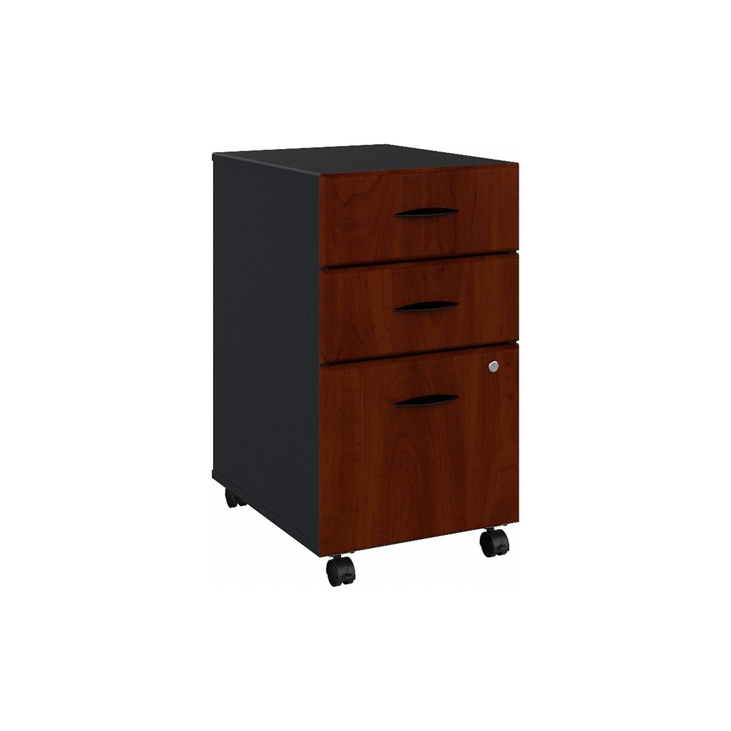 Series A 3 Drawer Mobile File Cabinet in Hansen Cherry - Engineered Wood