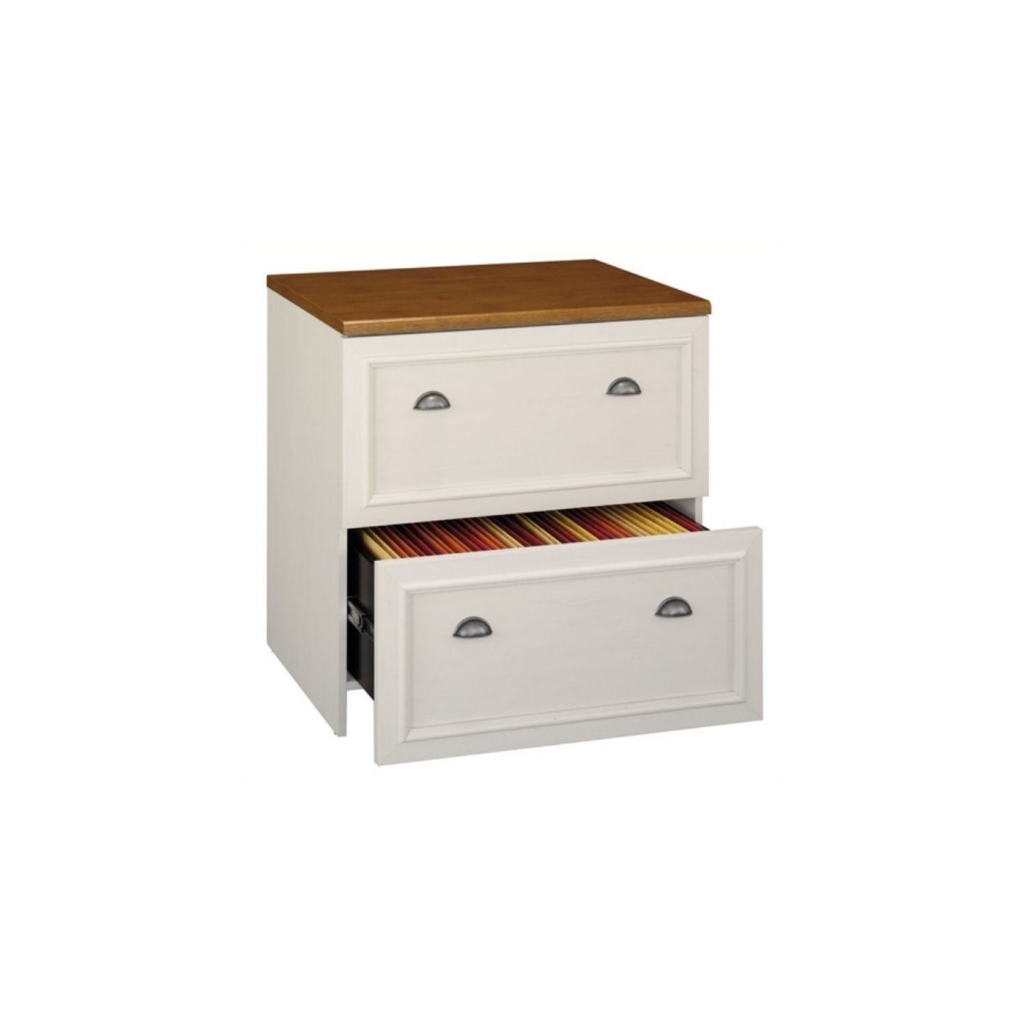 Bowery Hill 2 Drawer Lateral File Cabinet in Antique White