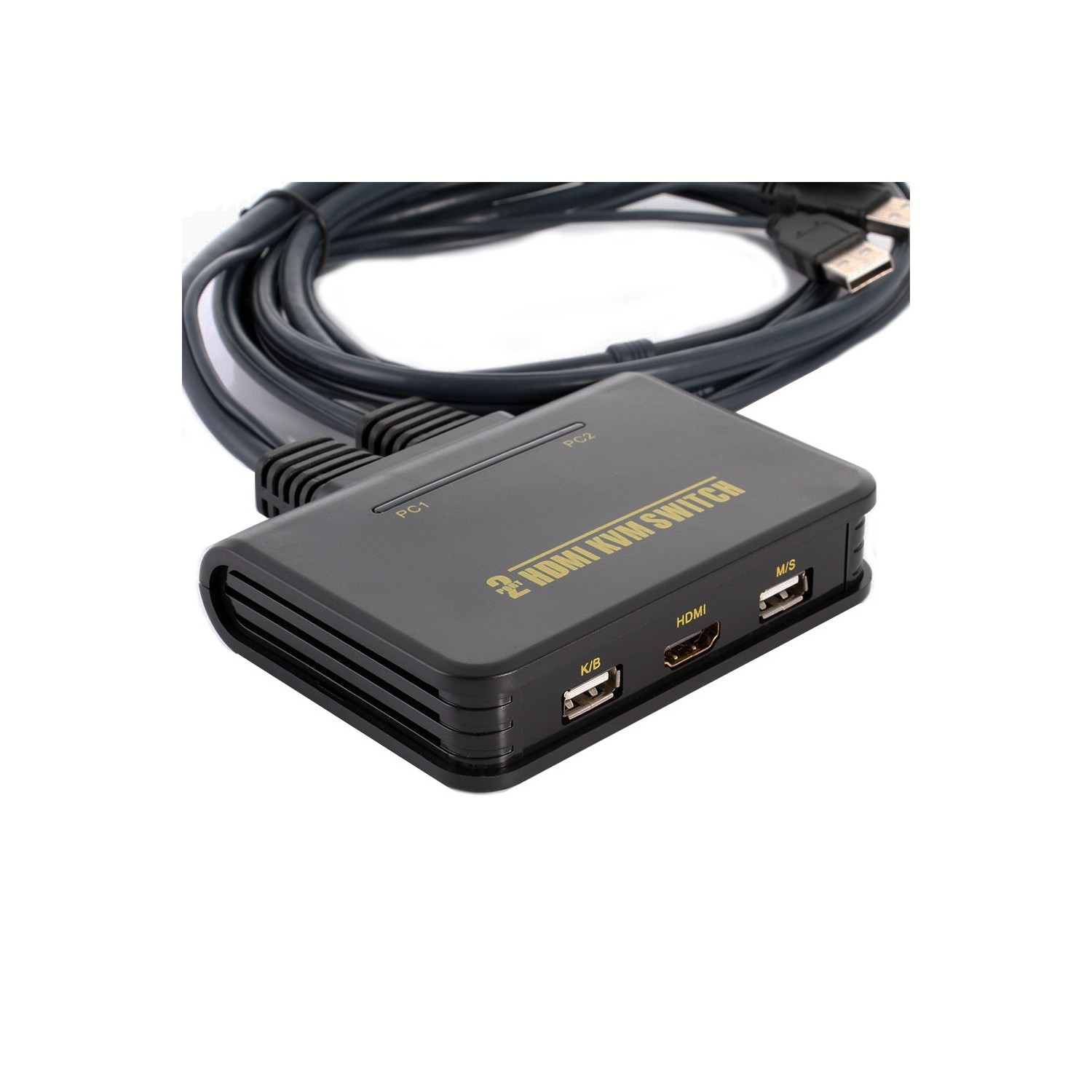 axGear axGear HDMI KVM Switch 2 Port with Cables for Keyboard Mouse Monitor Sharing