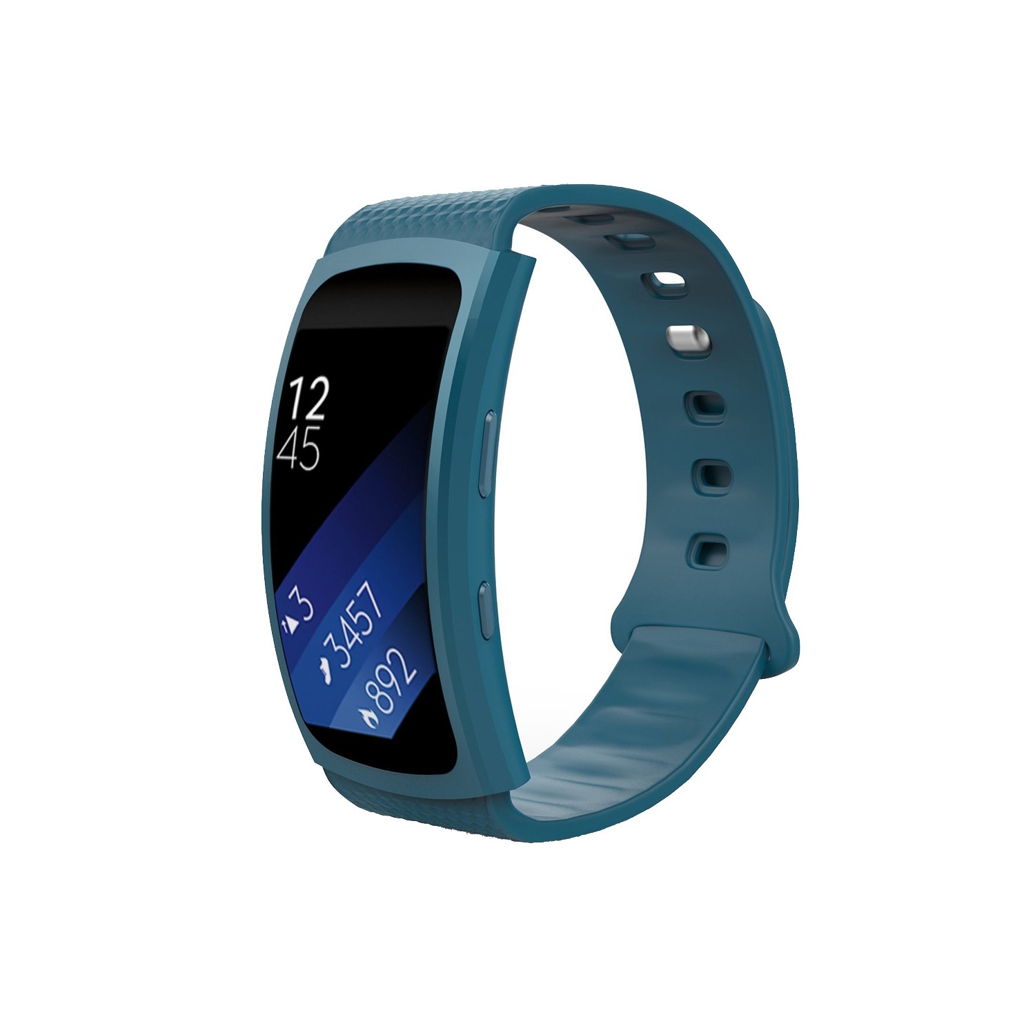 StrapsCo Silicone Short-Medium Length Sport Strap For Samsung Gear Fit 2 SM R360 in Royal Blue