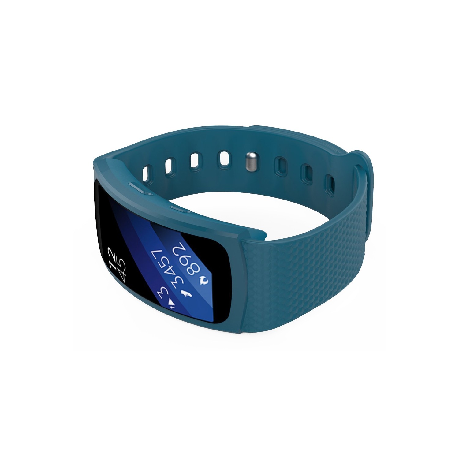 StrapsCo Silicone Short-Medium Length Sport Strap For Samsung Gear Fit 2 SM R360 in Royal Blue