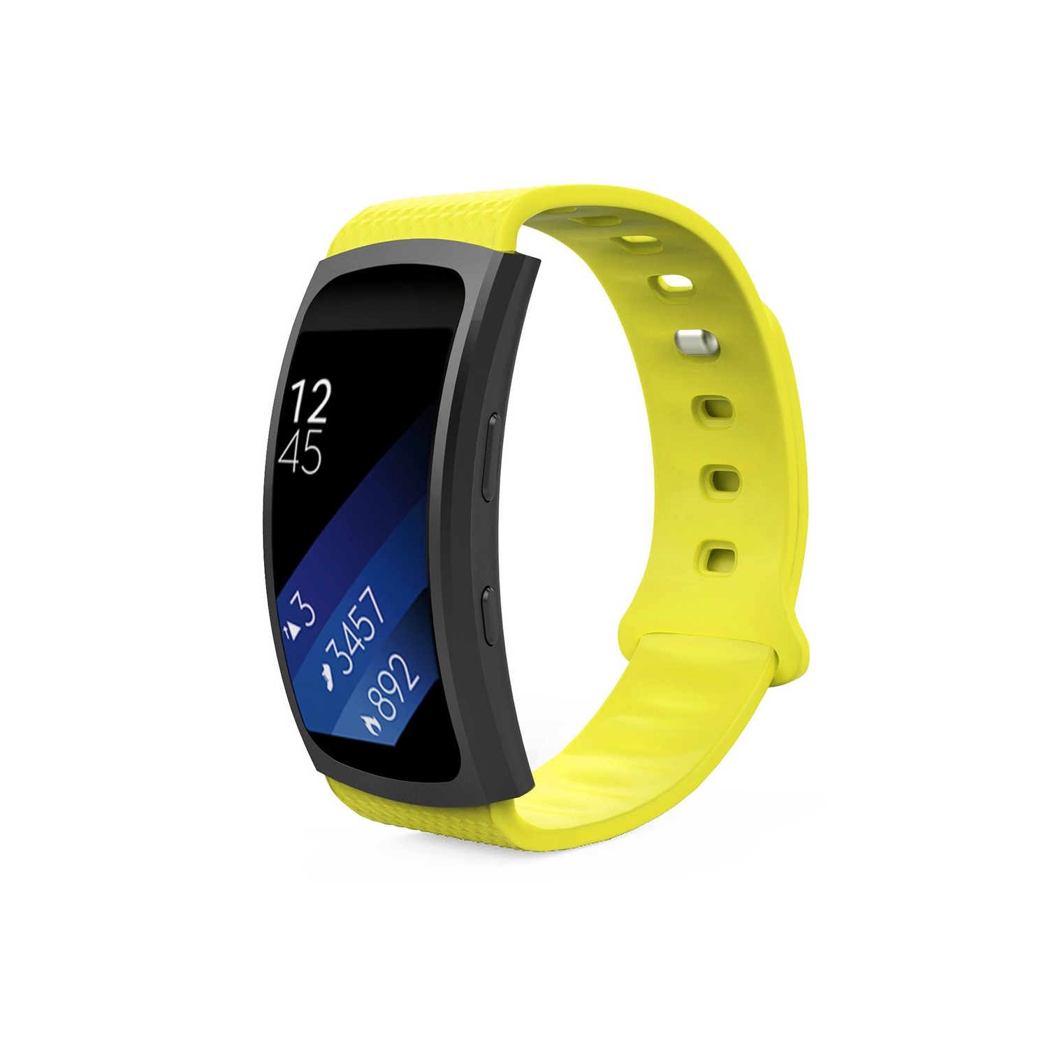 StrapsCo Silicone Short-Medium Length Sport Strap For Samsung Gear Fit 2 SM R360 in Yellow