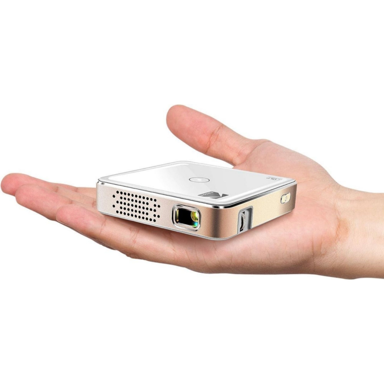 Kodak Ultra Mini Portable Projector 75 Lumens - HD LED DLP Rechargeable Projector 100” Display, Built-in Speaker - HDMI, USB and Micro SD, White