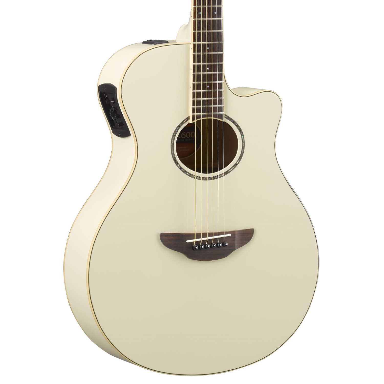 Guitare électrique acoustique APX600 de Yamaha - Blanc rétro