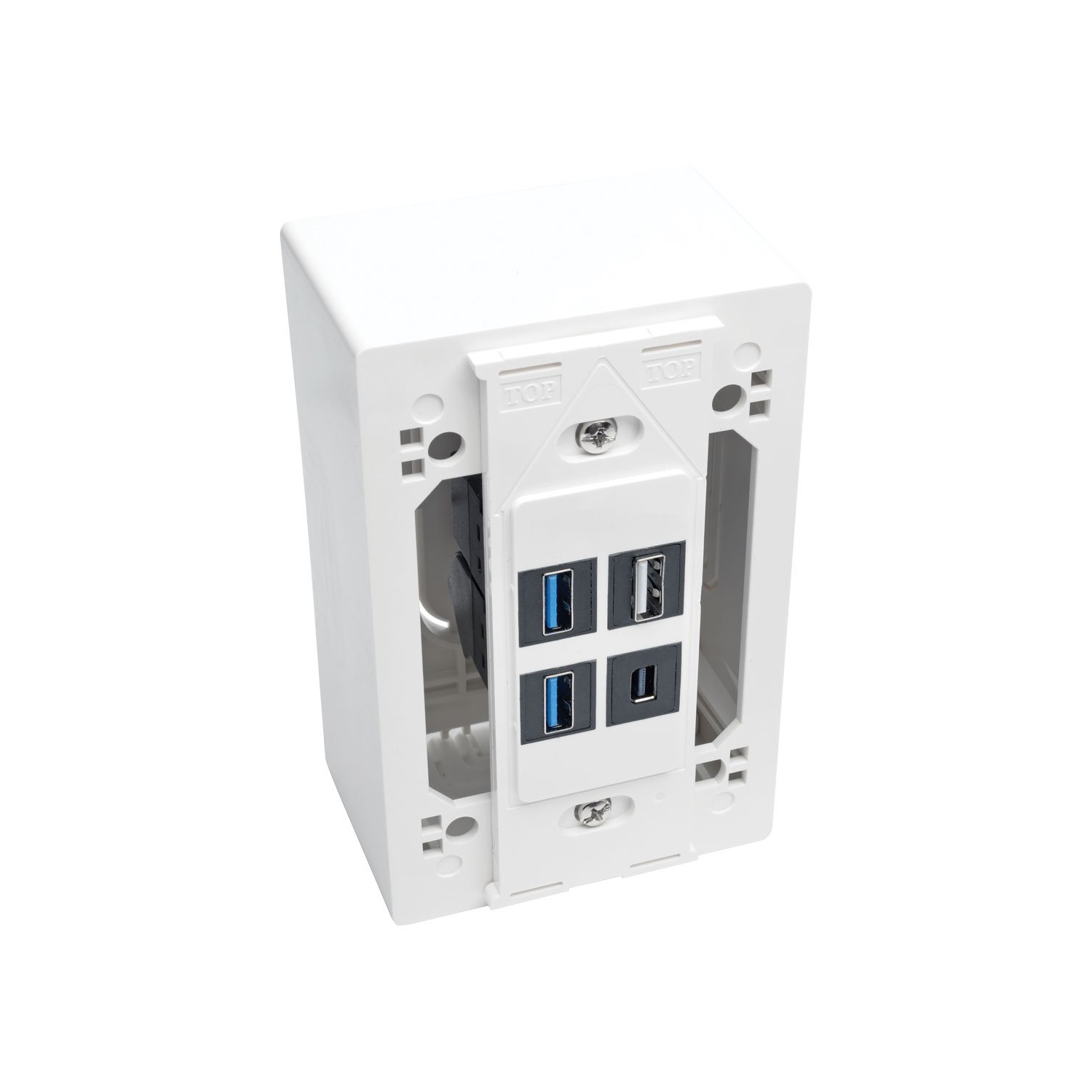 Tripp Lite – Boîte de jonction simple à montage en surface N080-SMB1-WH, plaque murale, blanc