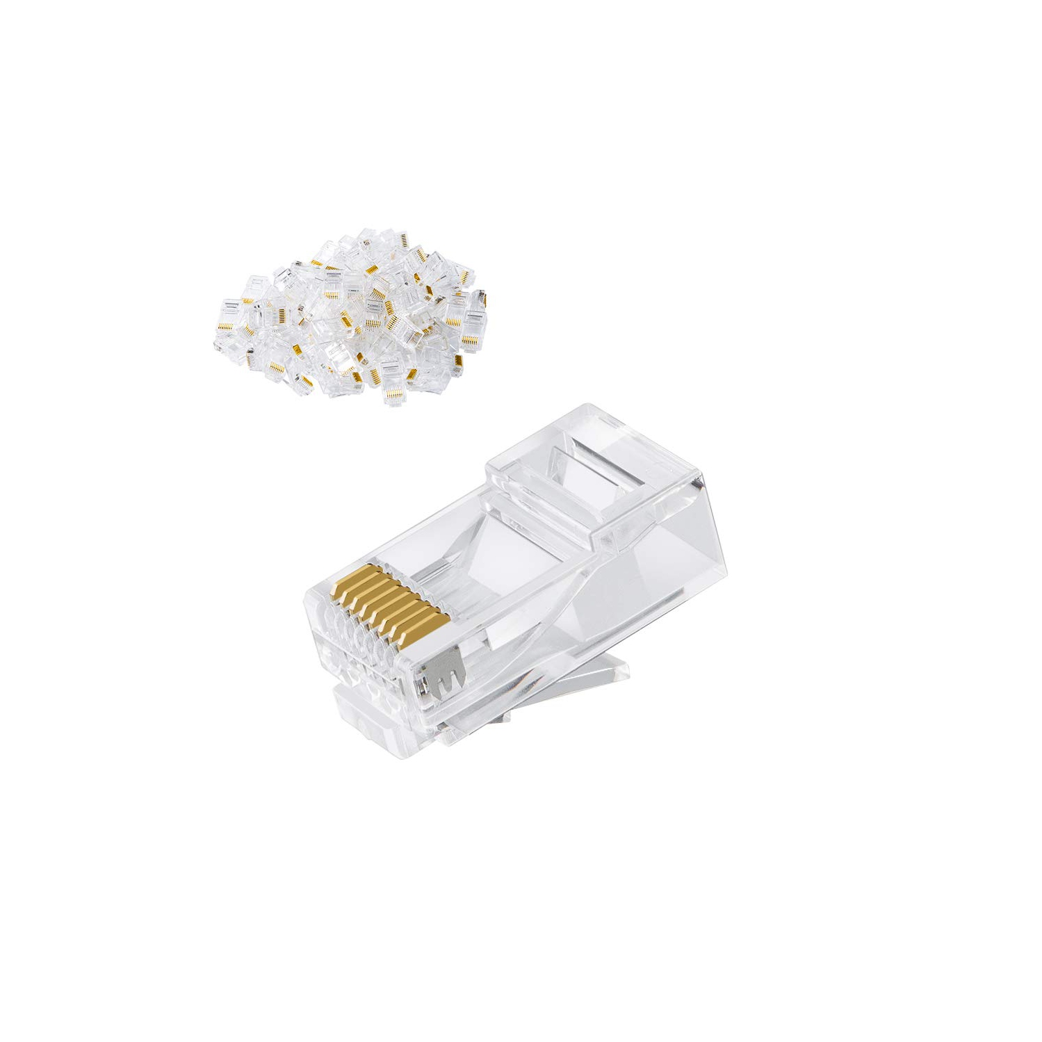 CableCreation 100-PACK Cat 6 RJ45 Connector, UTP Network Plug, Transparent