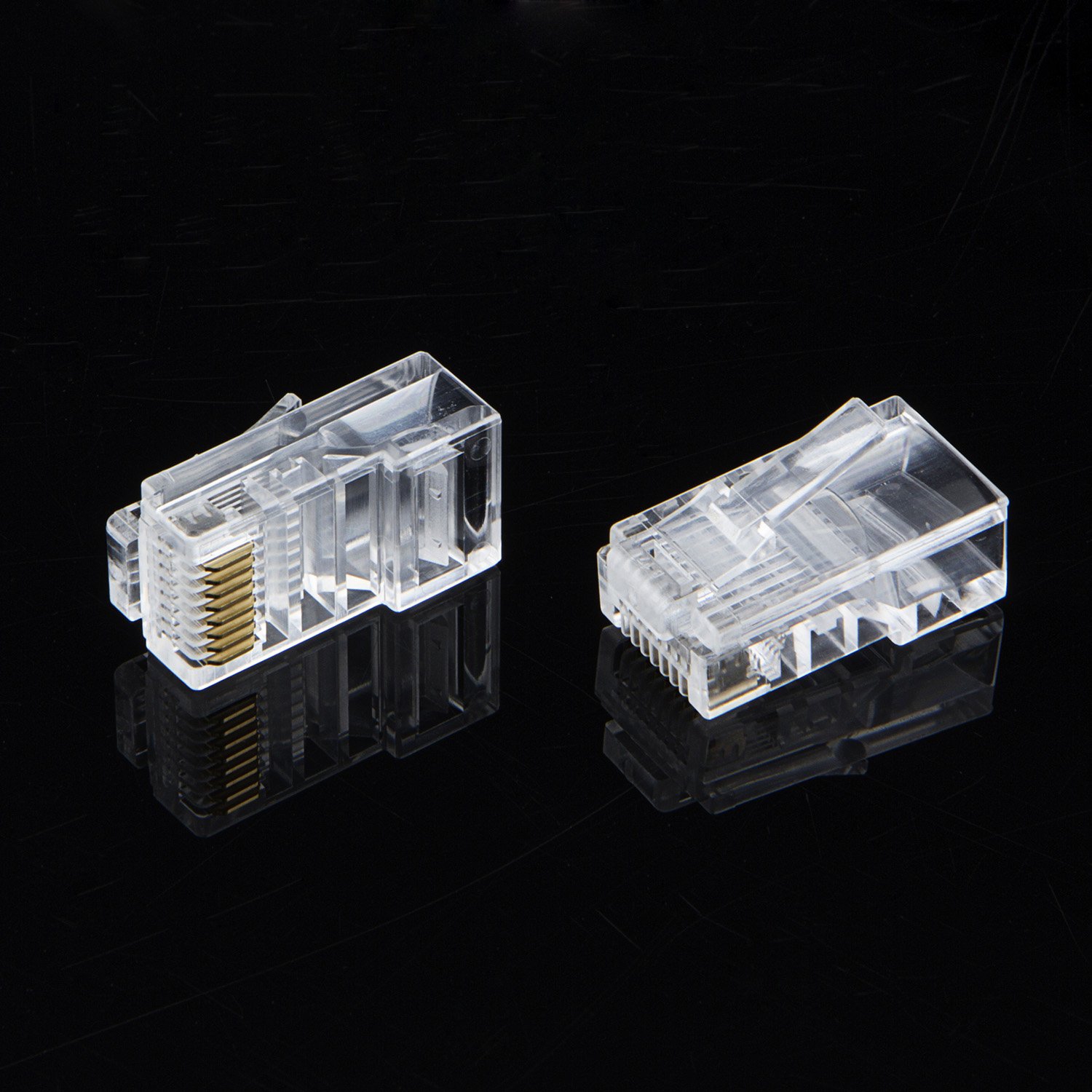 Paquet de 50 connecteurs RJ45 Cat 5e de CableCreation 8P8C UTP pour réseau, transparent