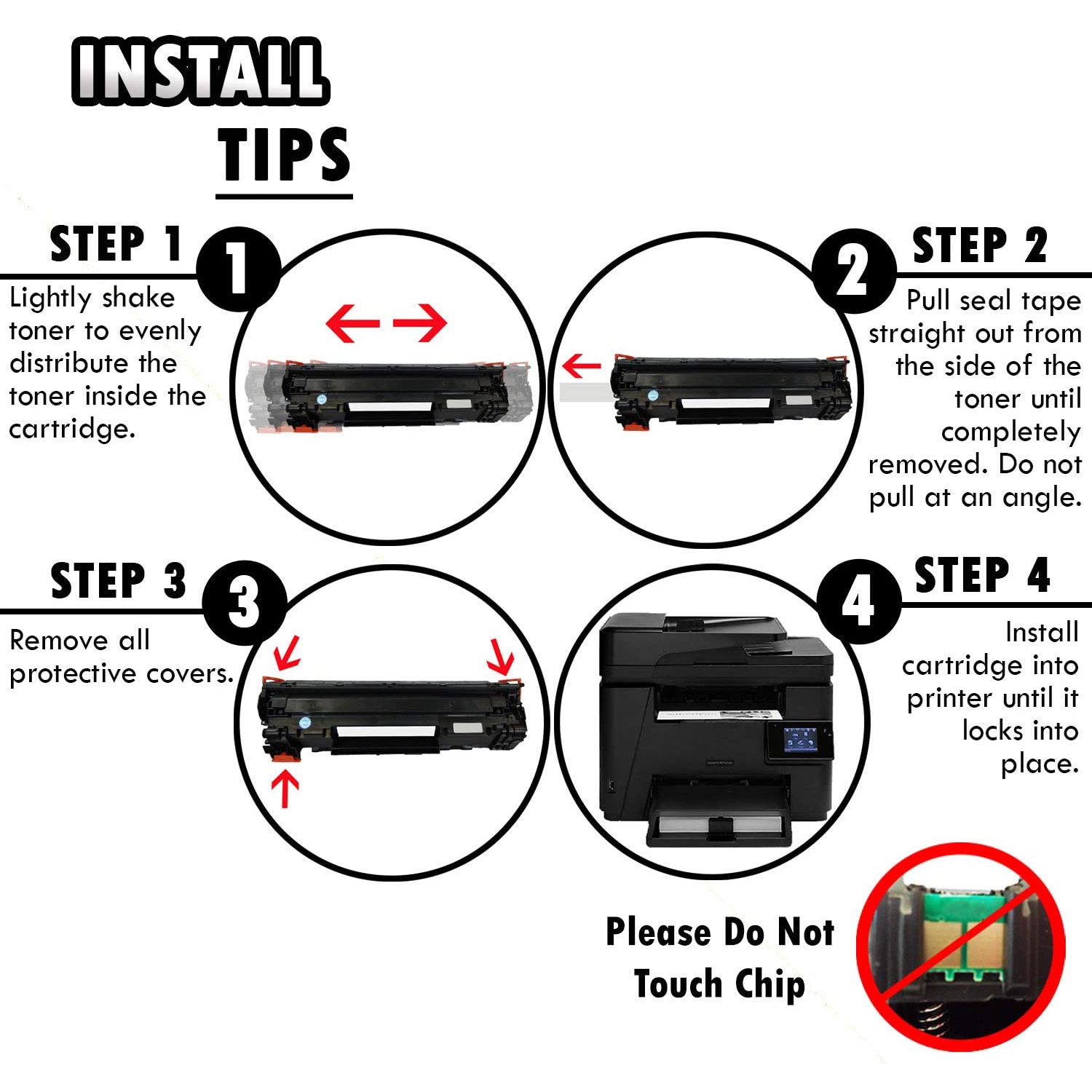 3 cartouches d’encre en poudre compatible InkFirst pour HP CF283A 83A LaserJet Pro M125nw M201dw M201n M225dw M127fn