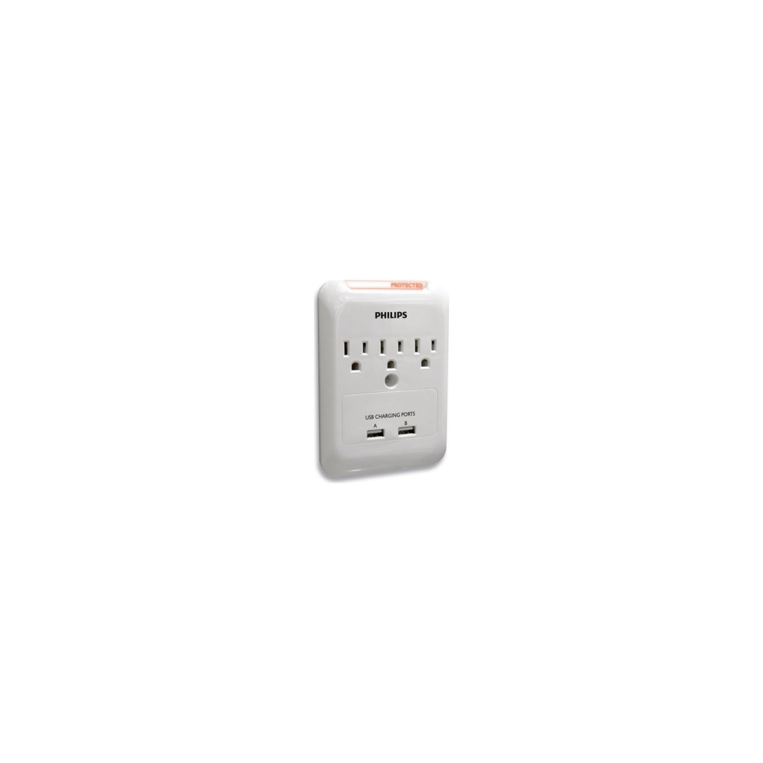 Philips 2-USB + 3-AC Surge Protector 540-Joules Wall Tap –