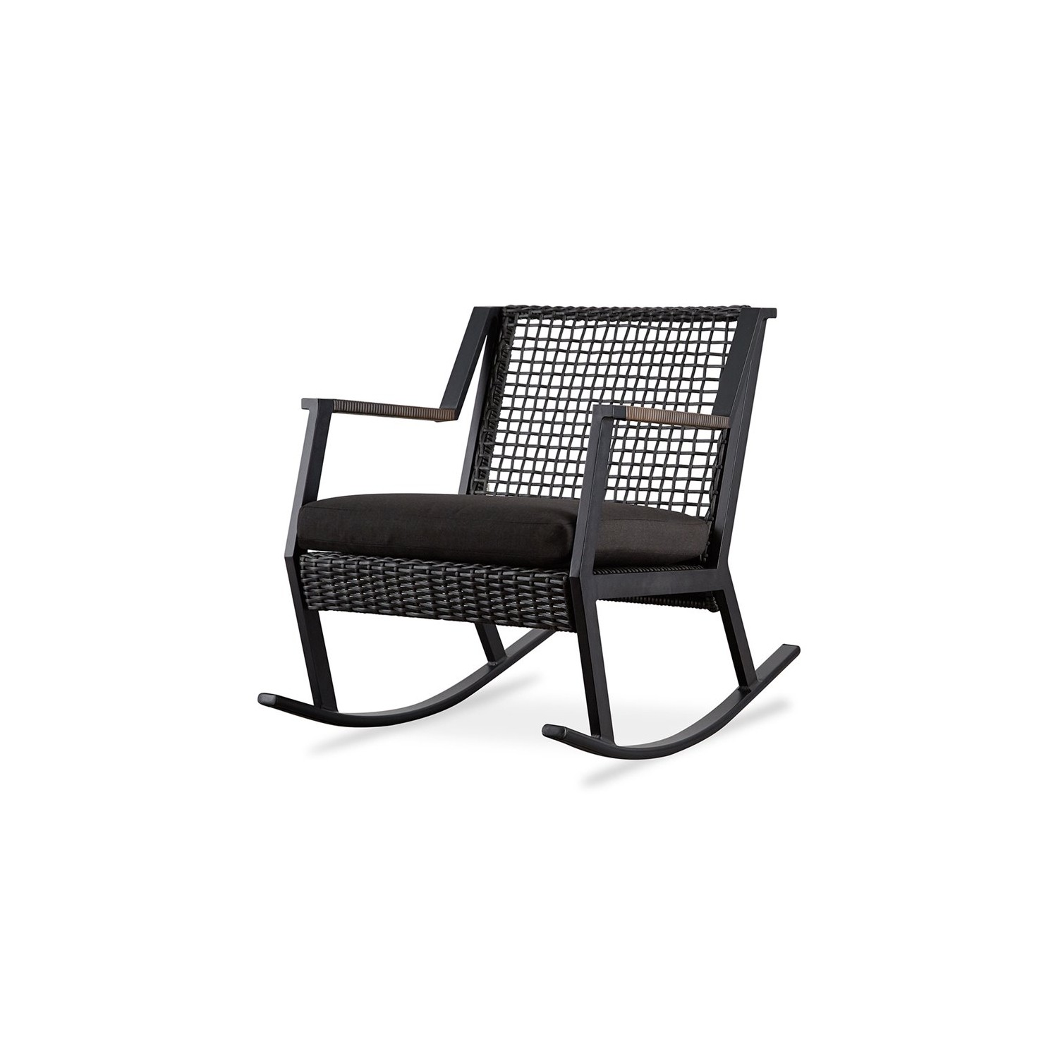 Chaise berçante de patio en aluminium Calvin de Real Flame - Noir