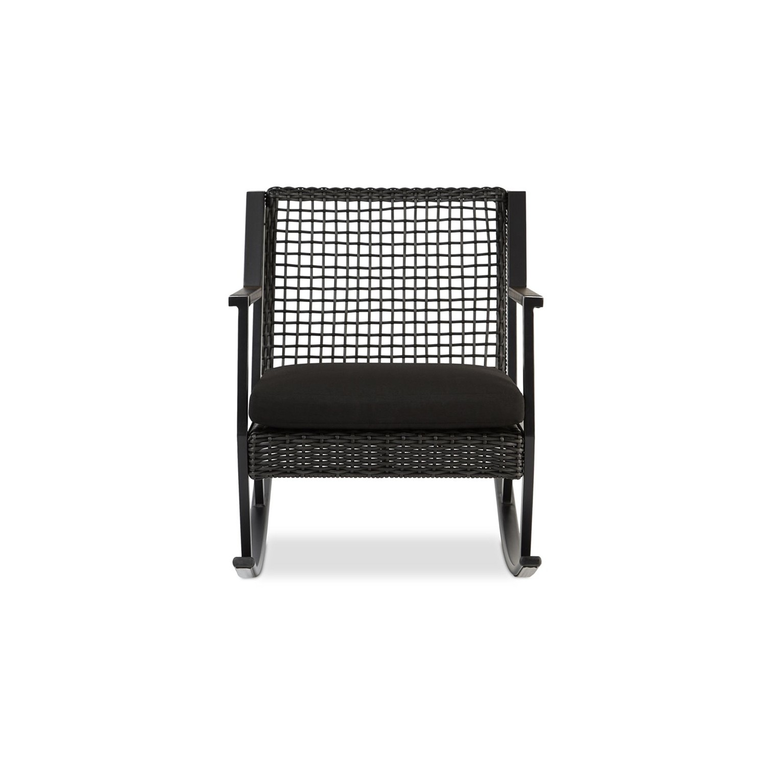 Chaise berçante de patio en aluminium Calvin de Real Flame - Noir