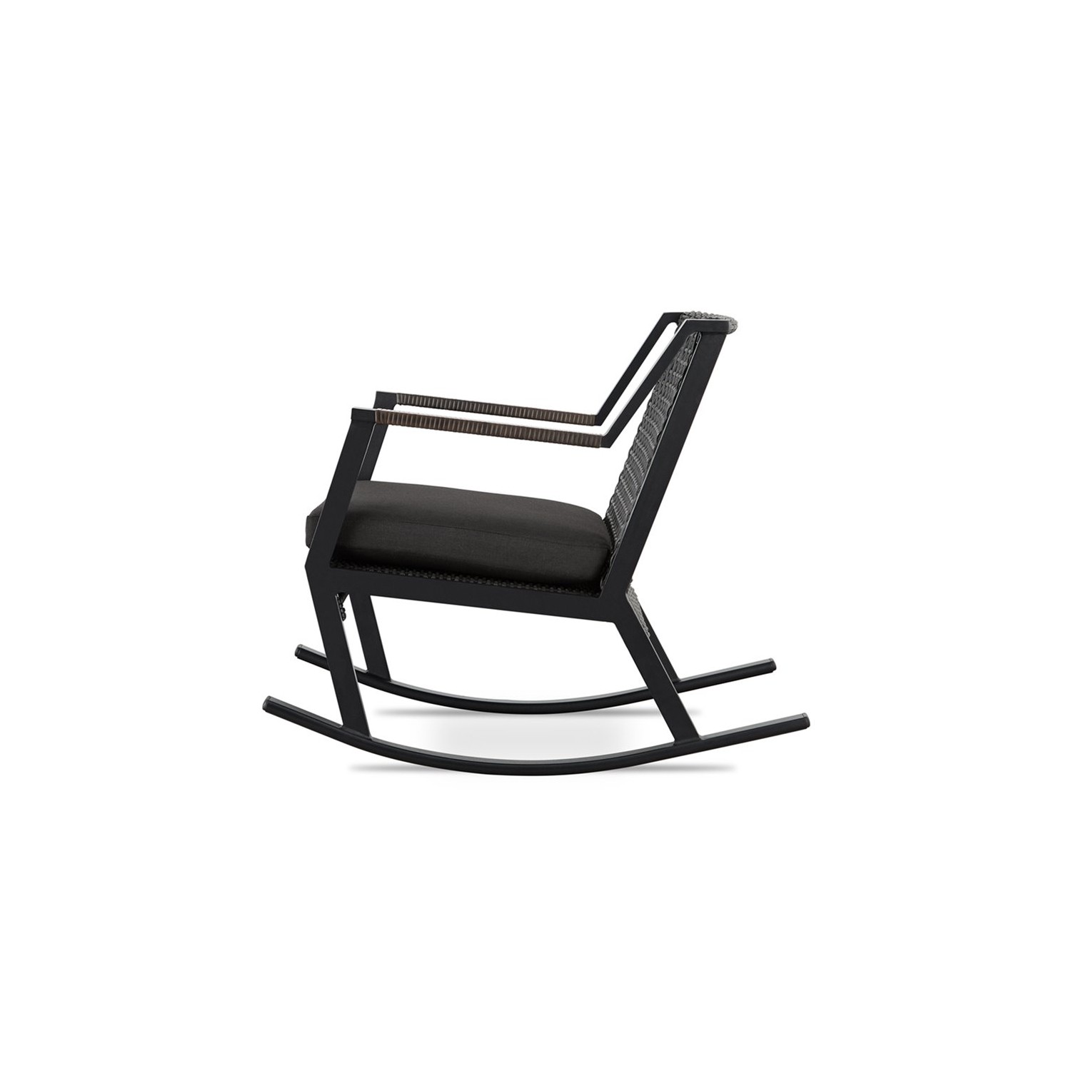 Chaise berçante de patio en aluminium Calvin de Real Flame - Noir