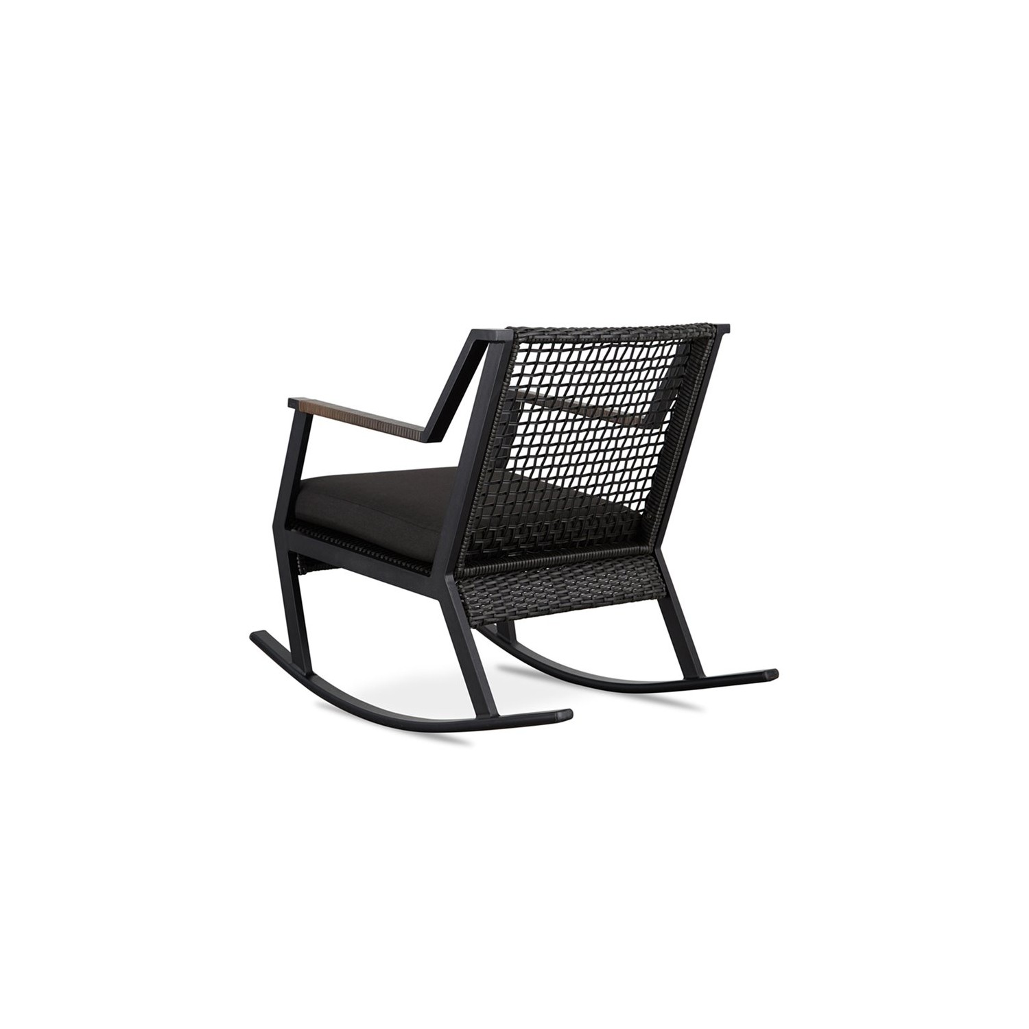 Chaise berçante de patio en aluminium Calvin de Real Flame - Noir