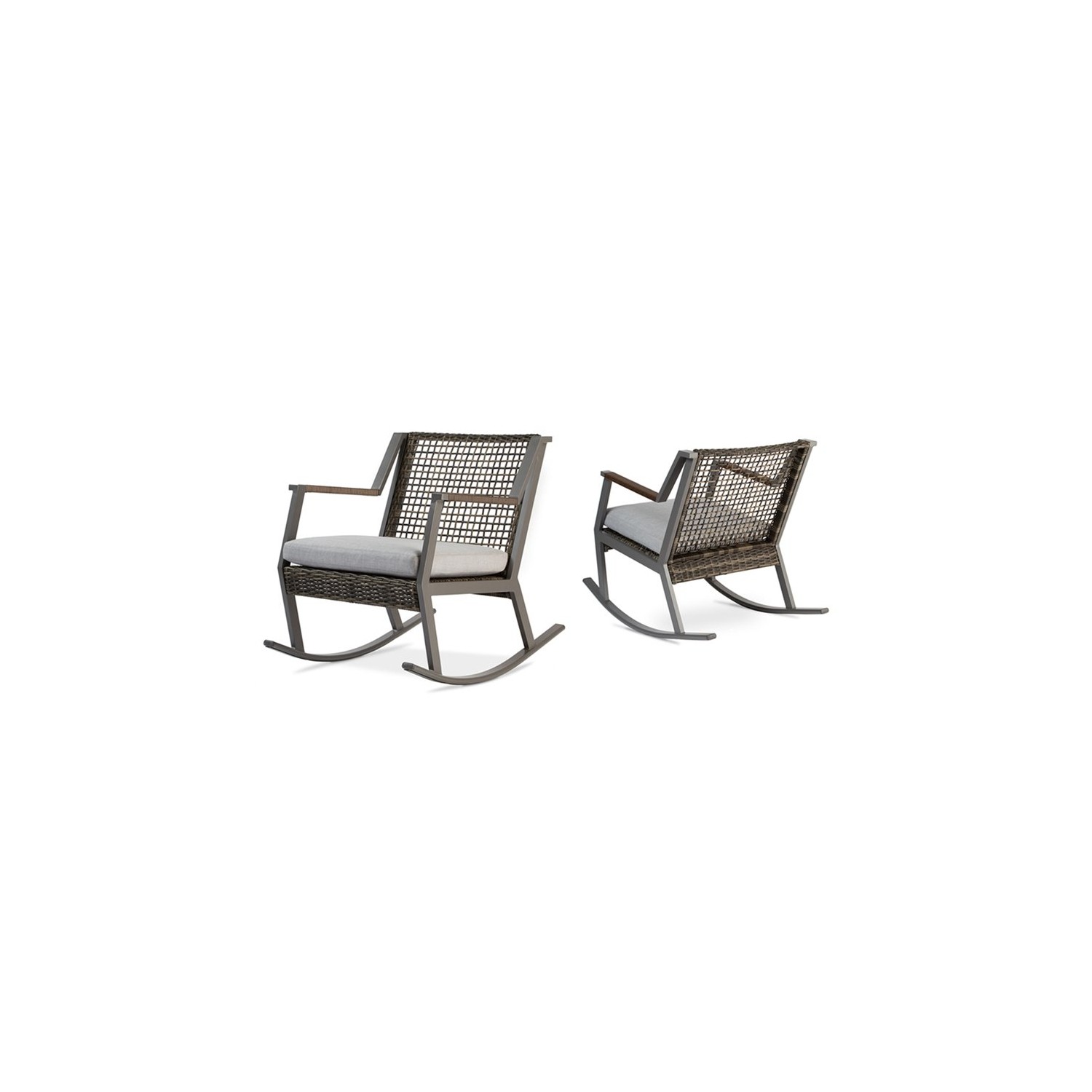 Chaise berçante de patio en aluminium Calvin de Real Flame - Gris