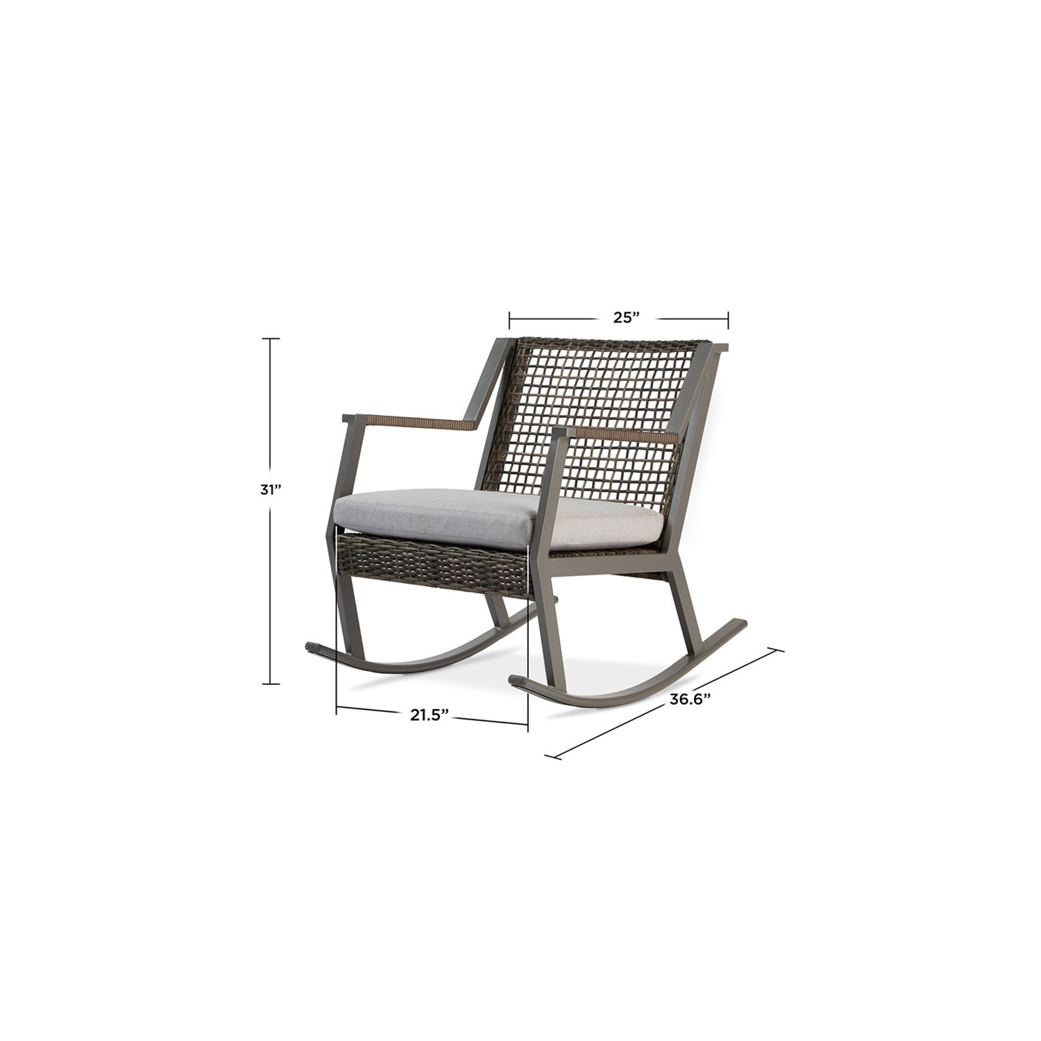 Chaise berçante de patio en aluminium Calvin de Real Flame - Gris