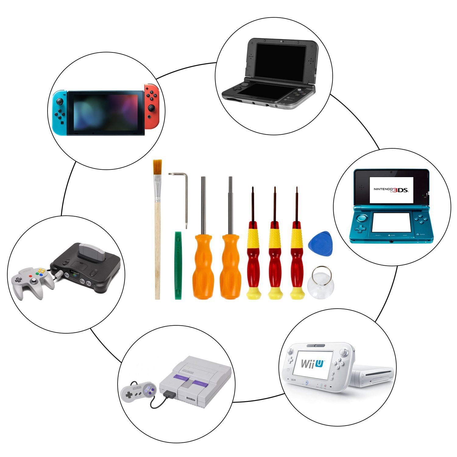 Trousse d’outils d’AROLLY - 3DS, NEW 3DS - Noir