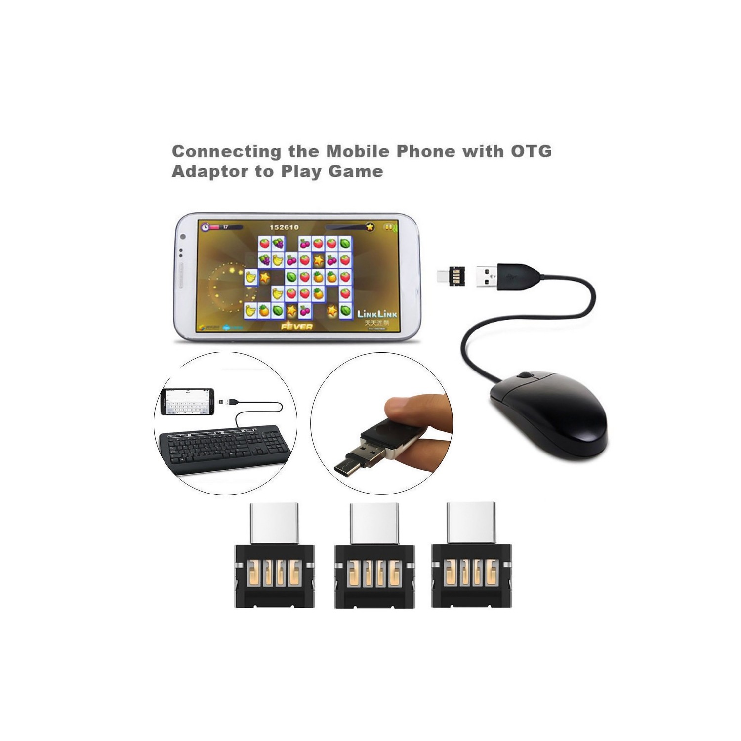 axGear USB-C 3.1 Male to USB Female OTG Adapter Converter For Tablet Android Phone